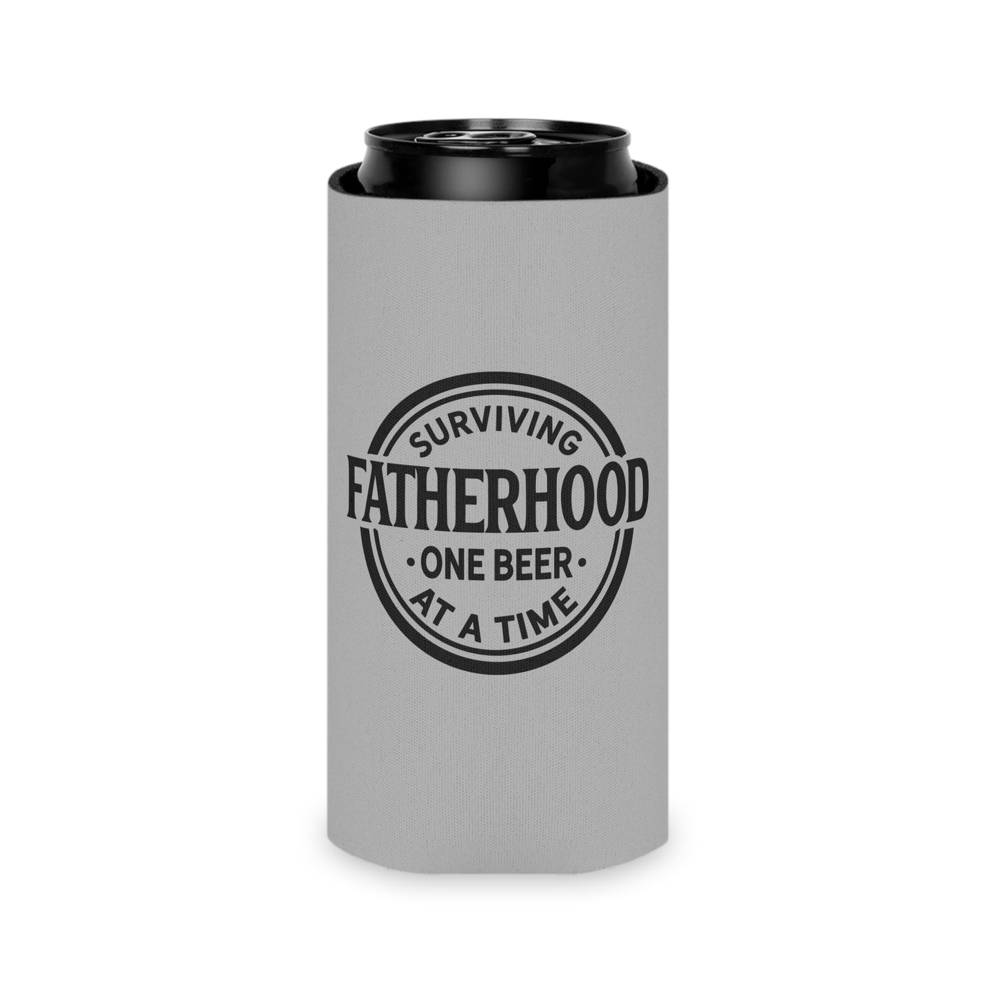 Surviving Fatherhood One Beer At A Time Drinking Can Cooler - Fun & Quirky Drink Insulator for Parties & Celebrations
