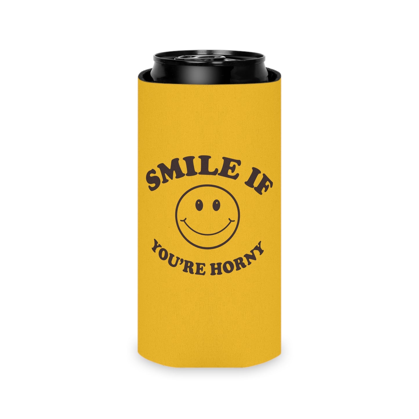 Smile If You're Horny Drinking Can Cooler - Fun & Quirky Drink Insulator for Parties & Celebrations