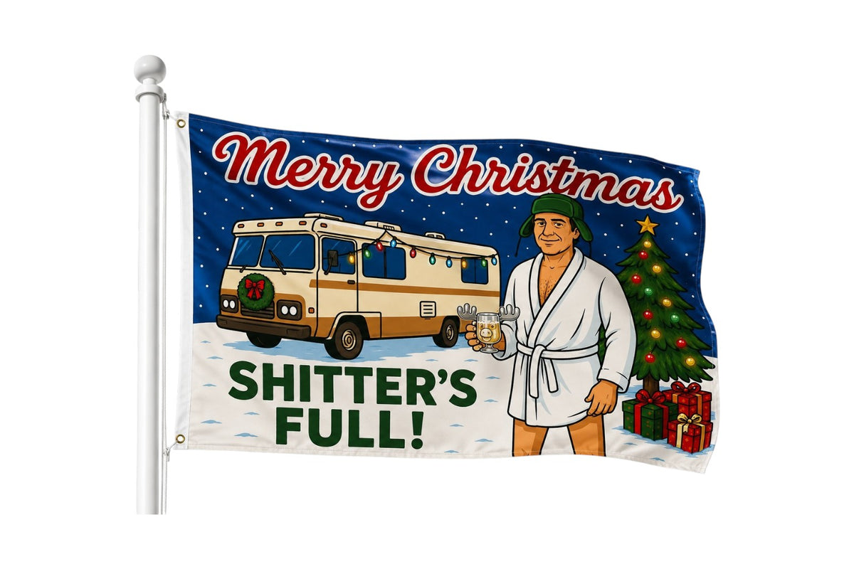 Merry Christmas Shitters Full Funny Flag 3x5 Wall Decor Funn wall Banner