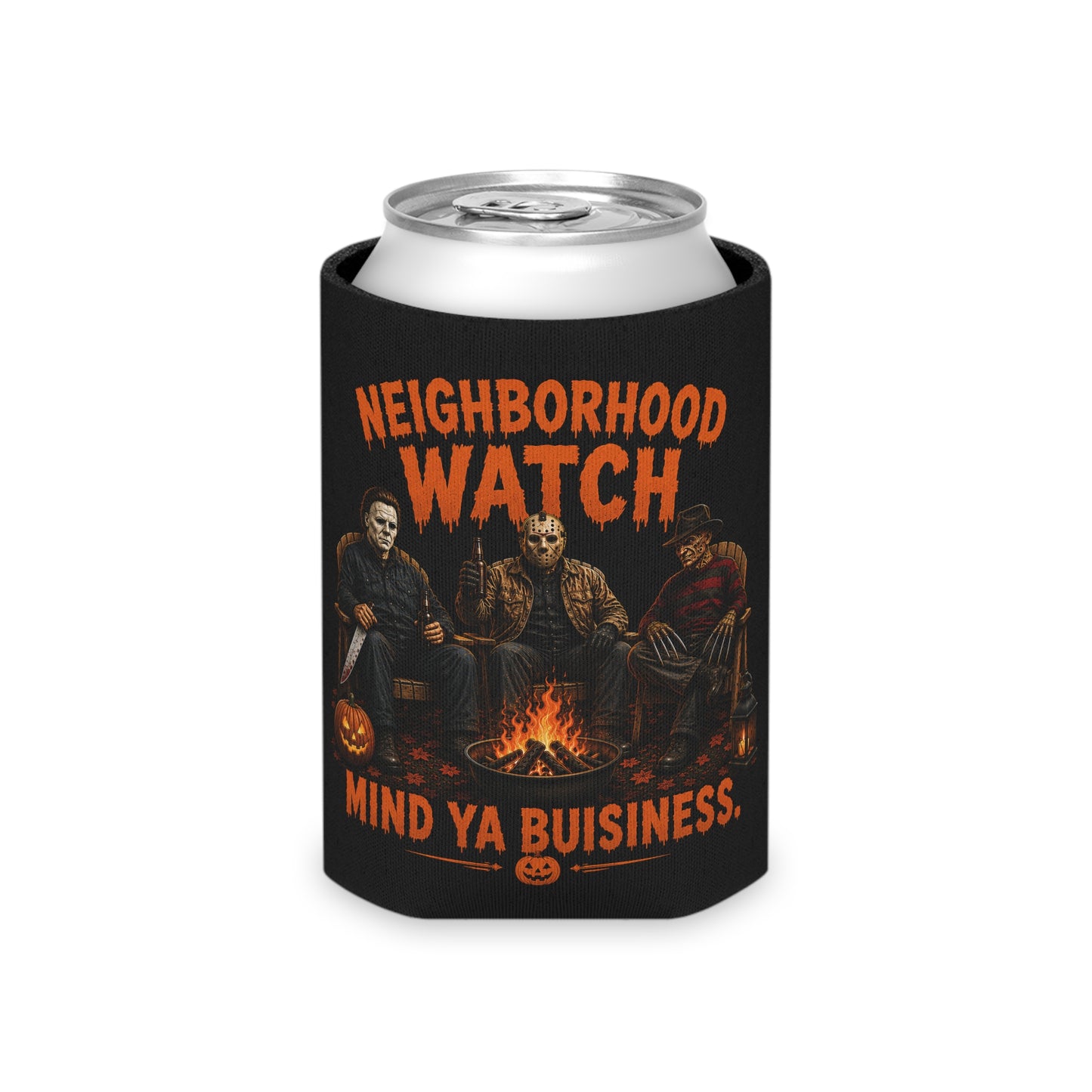 Neighborhood Watch Halloween Can Cooler