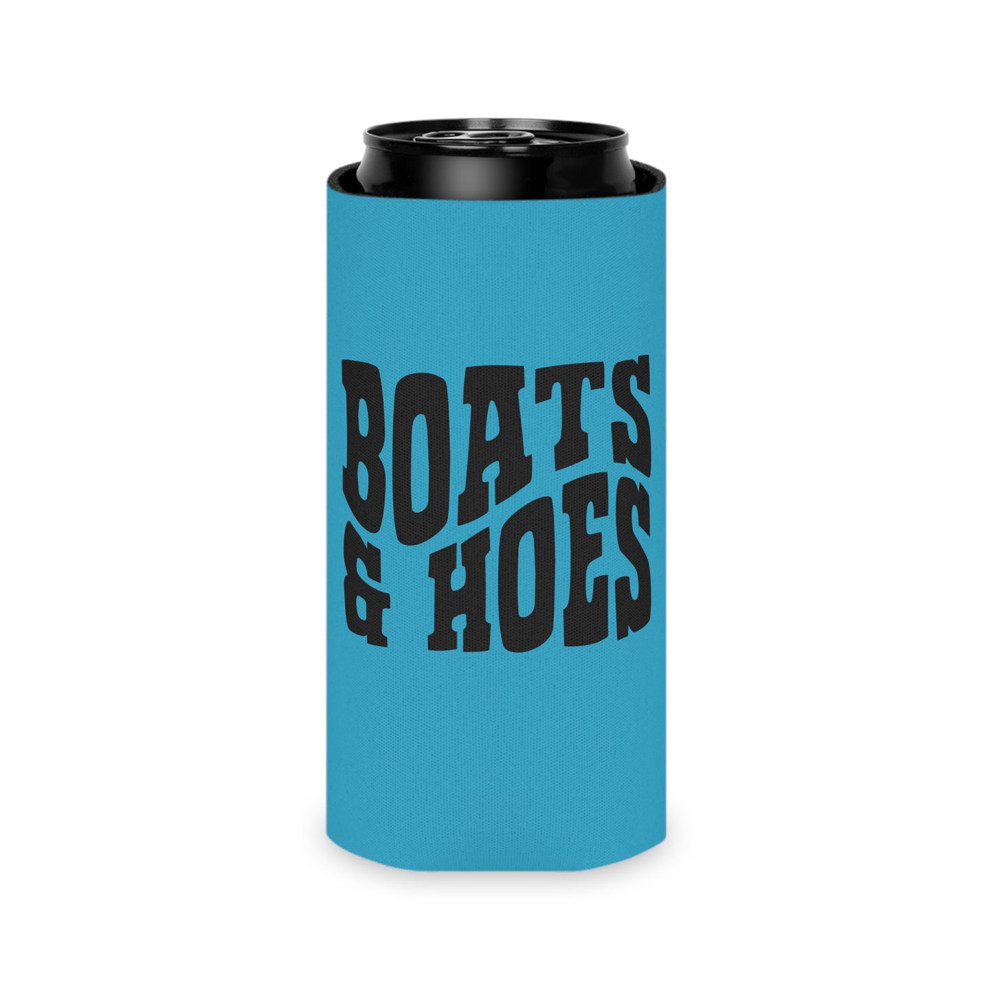 Boats & Hoes Drinking Can Cooler - Fun & Quirky Drink Insulator for Parties & Celebrations