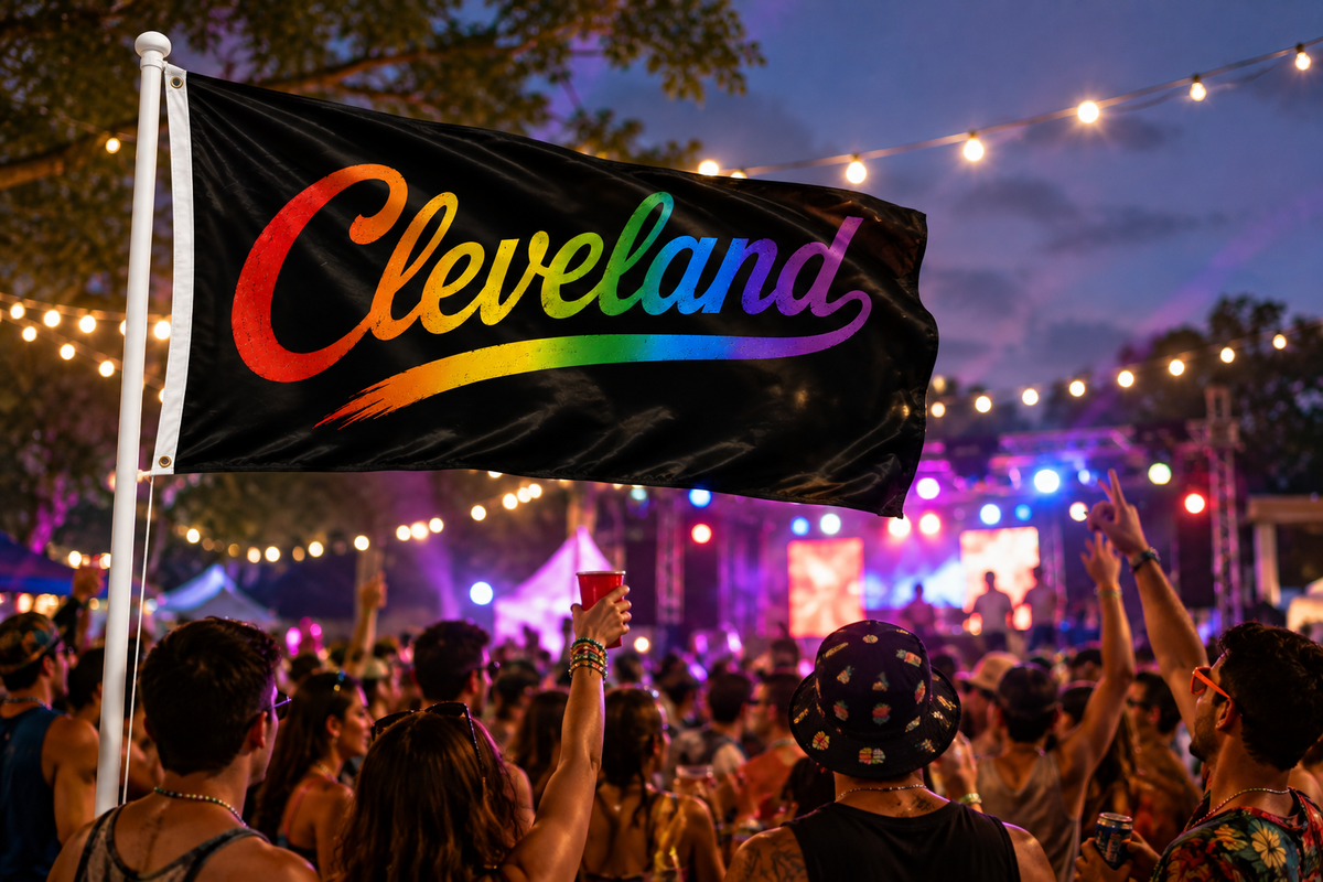 Cleveland Ohio Script Flag – Rainbow Cleveland Flag – 12x18 or 3x5 FT