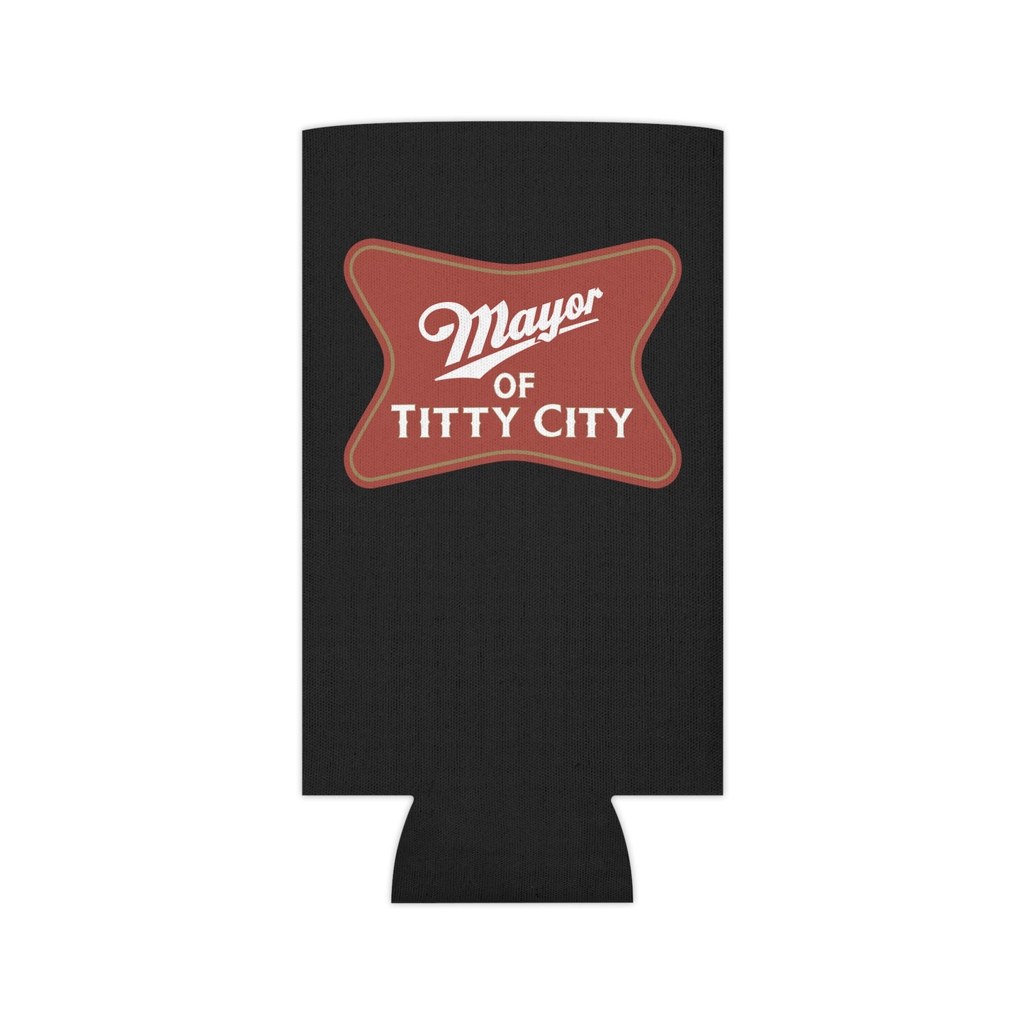 Mayor Of Titty City #3 Can Cooler - Fun & Quirky Drink Insulator for Parties & Celebrations