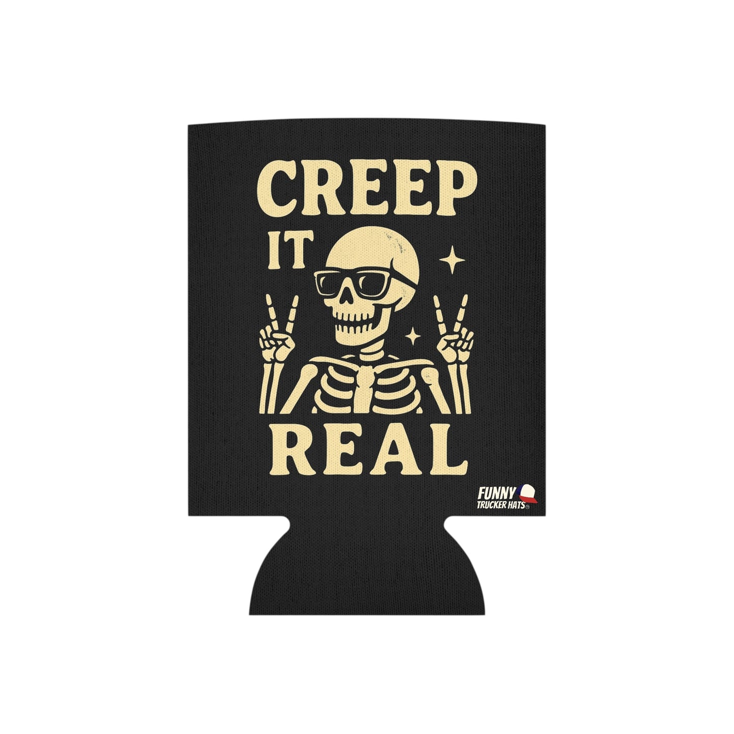 Creep It Real Skeleton Halloween Ghost Beer Sleeve Coolie