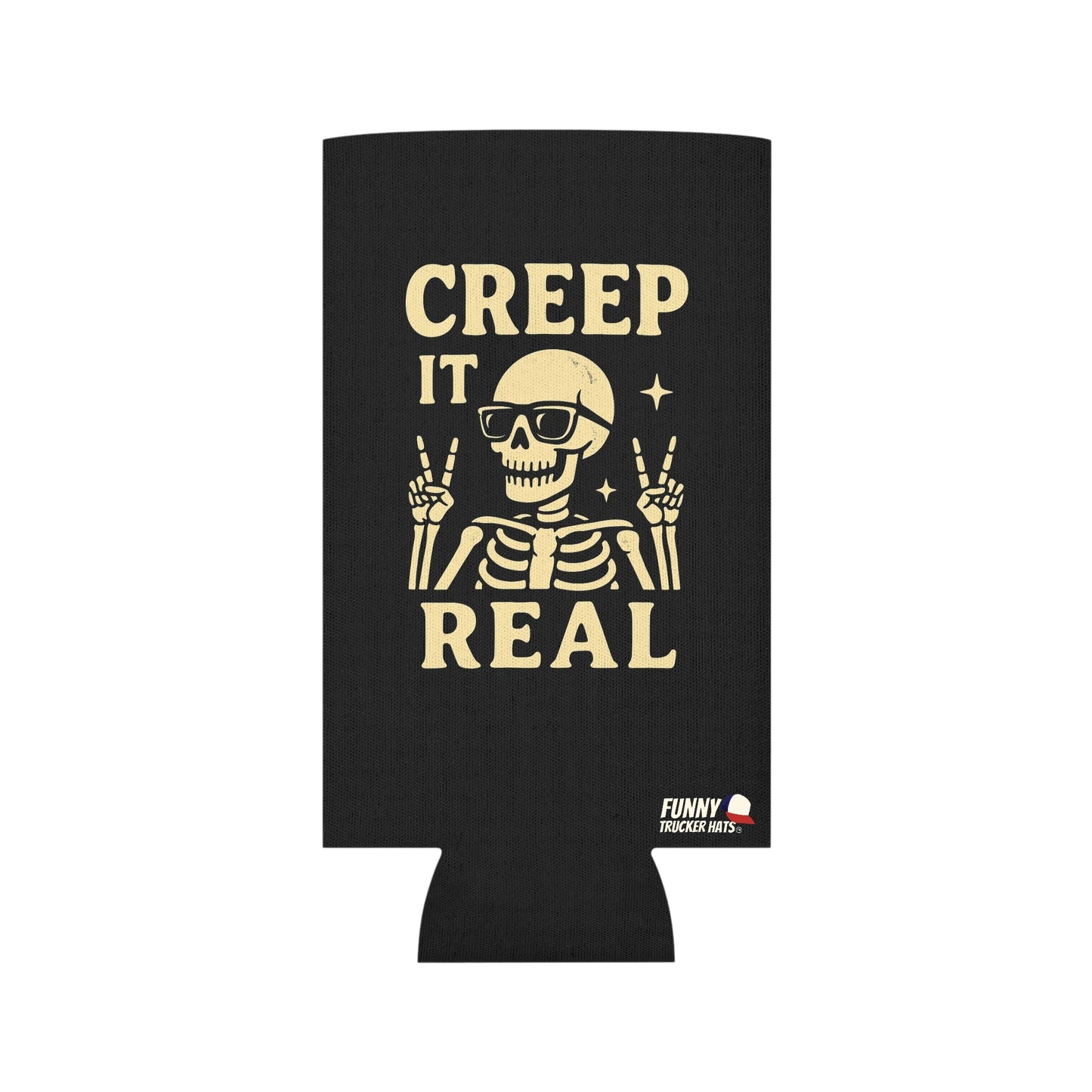 Creep It Real Skeleton Halloween Ghost Beer Sleeve Coolie