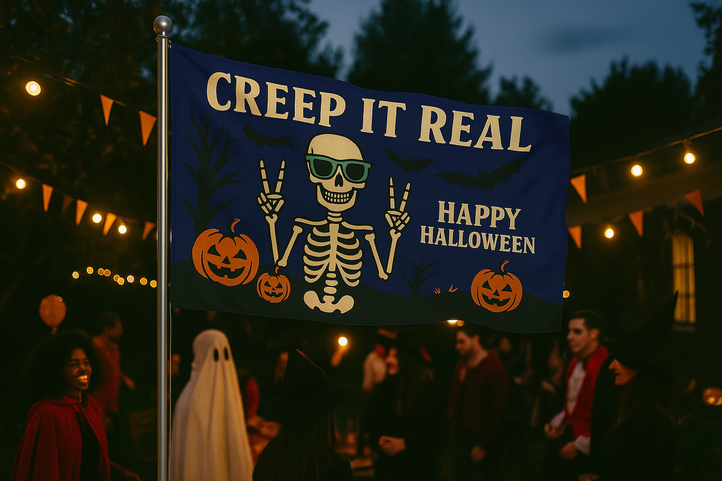 Creep It Real Happy Halloween Flag 3x5 Wall Decor Funn wall Banner (Copy)