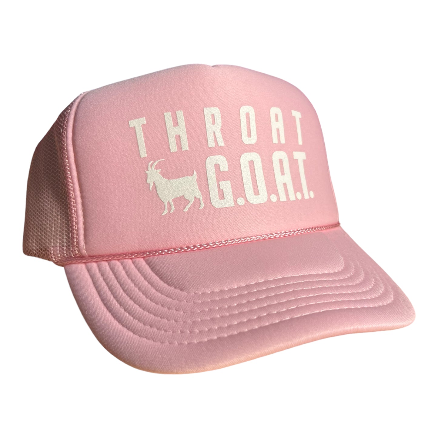 Throat GOAT Trucker Hat Funny Trucker Hat Pink