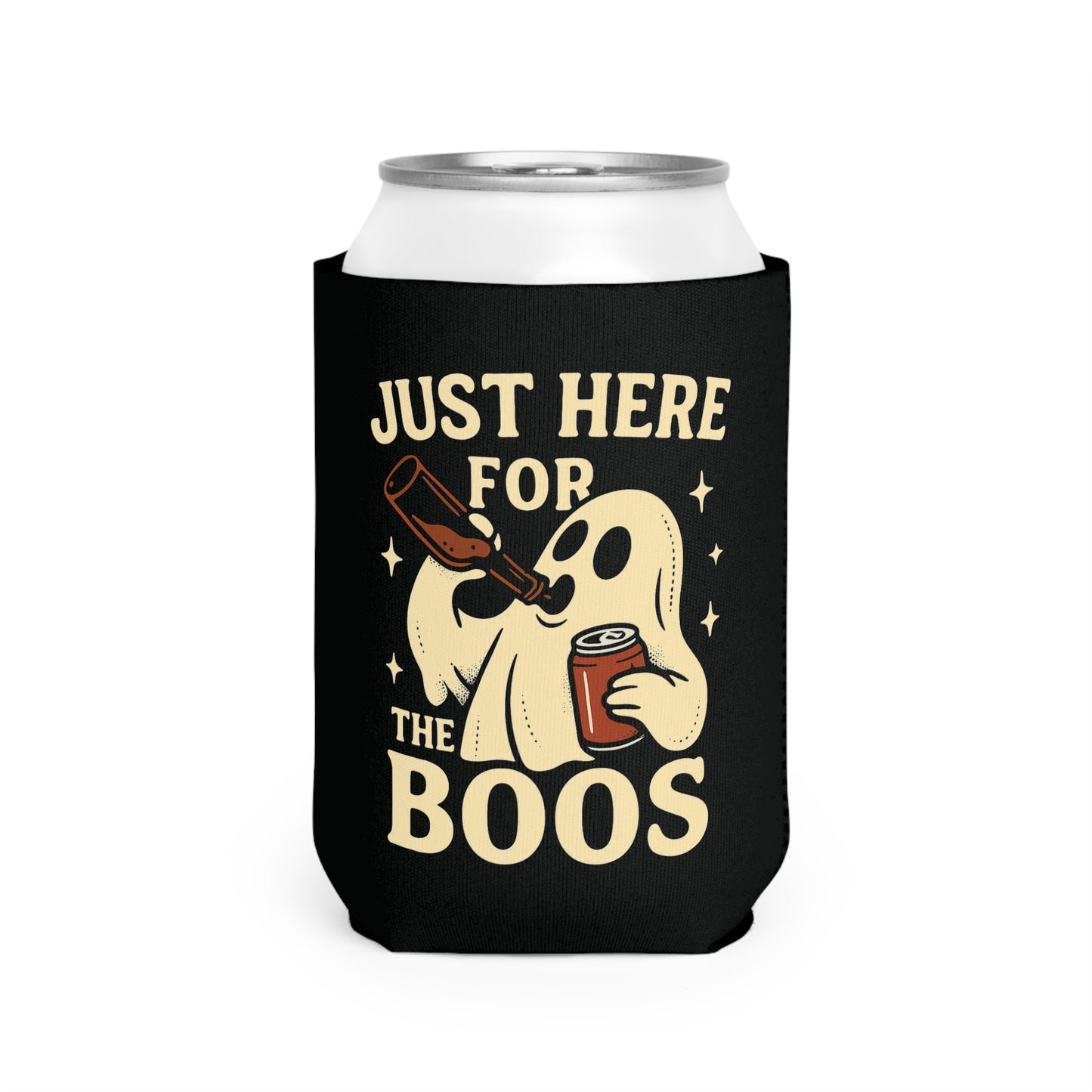Just Here For The Boos Halloween Ghost Beer Sleeve Coolie