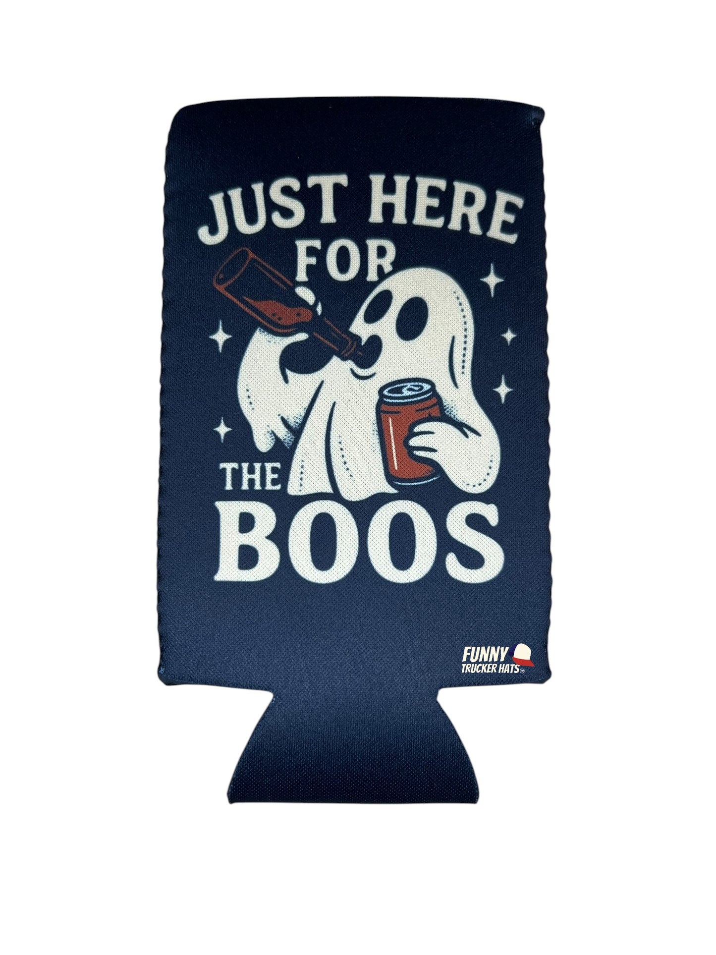 Just Here For The Boos Halloween Ghost Beer Sleeve Coolie