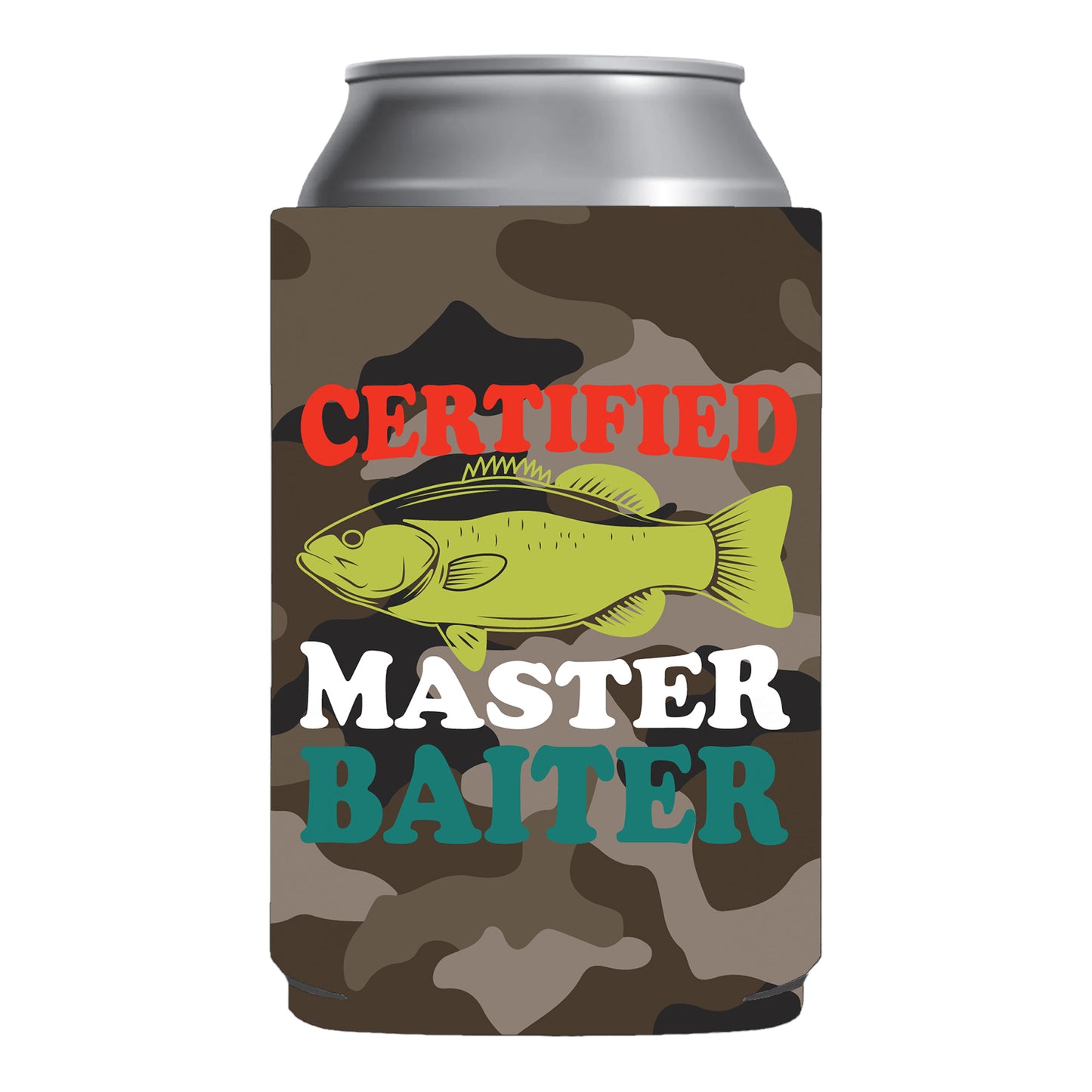 Certified Master Bater Beer Can Cooler Holder Sleeve Camouflage/Camo