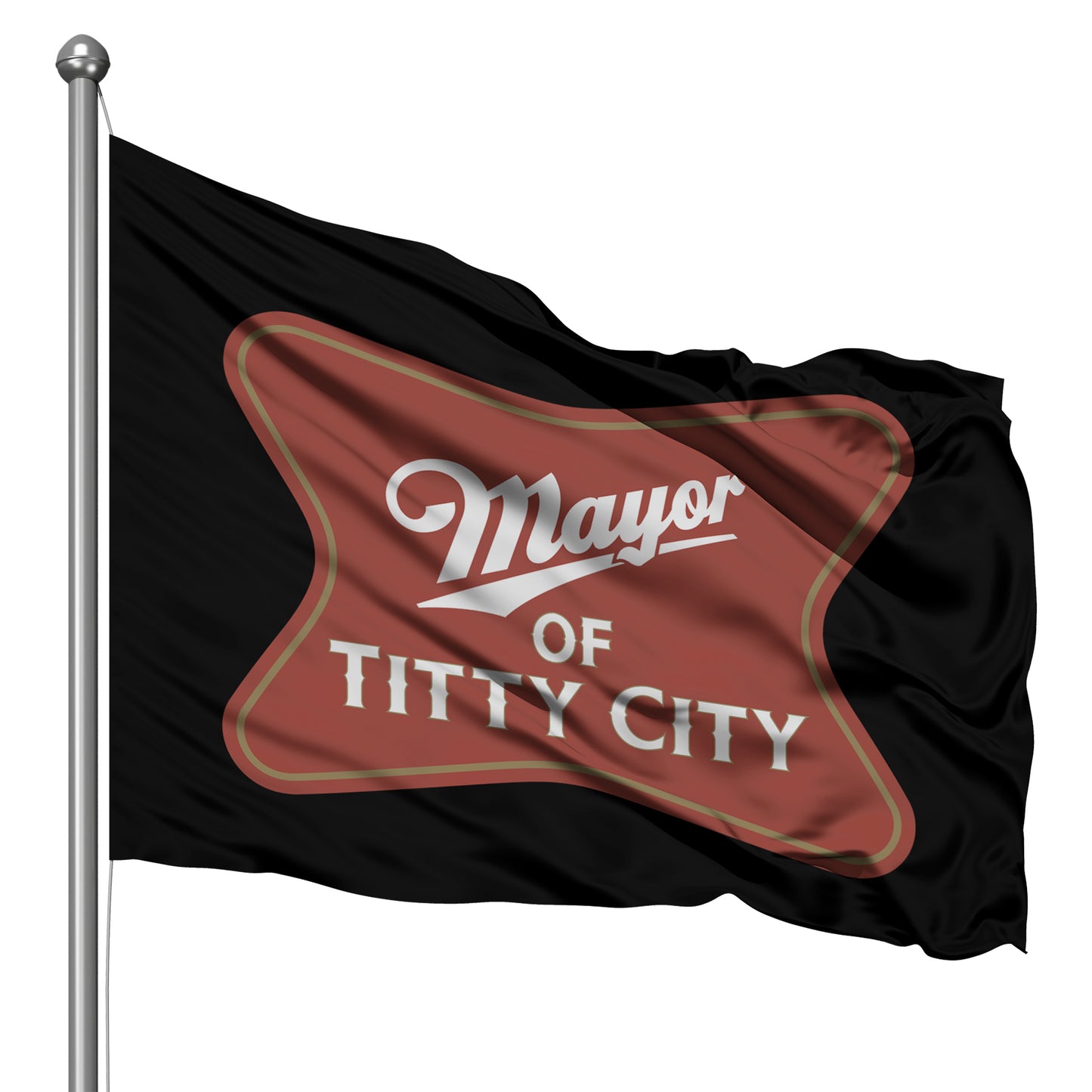 Mayor Of Titty City Flag 3x5 Wall Decor Banner