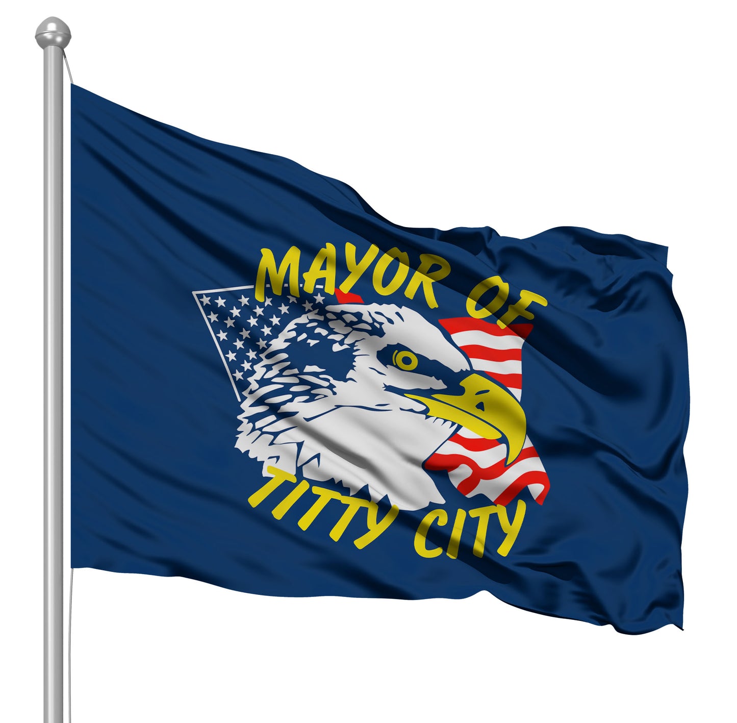 Mayor Of Titty City Bald Eagle Flag 3x5 Wall Decor Banner