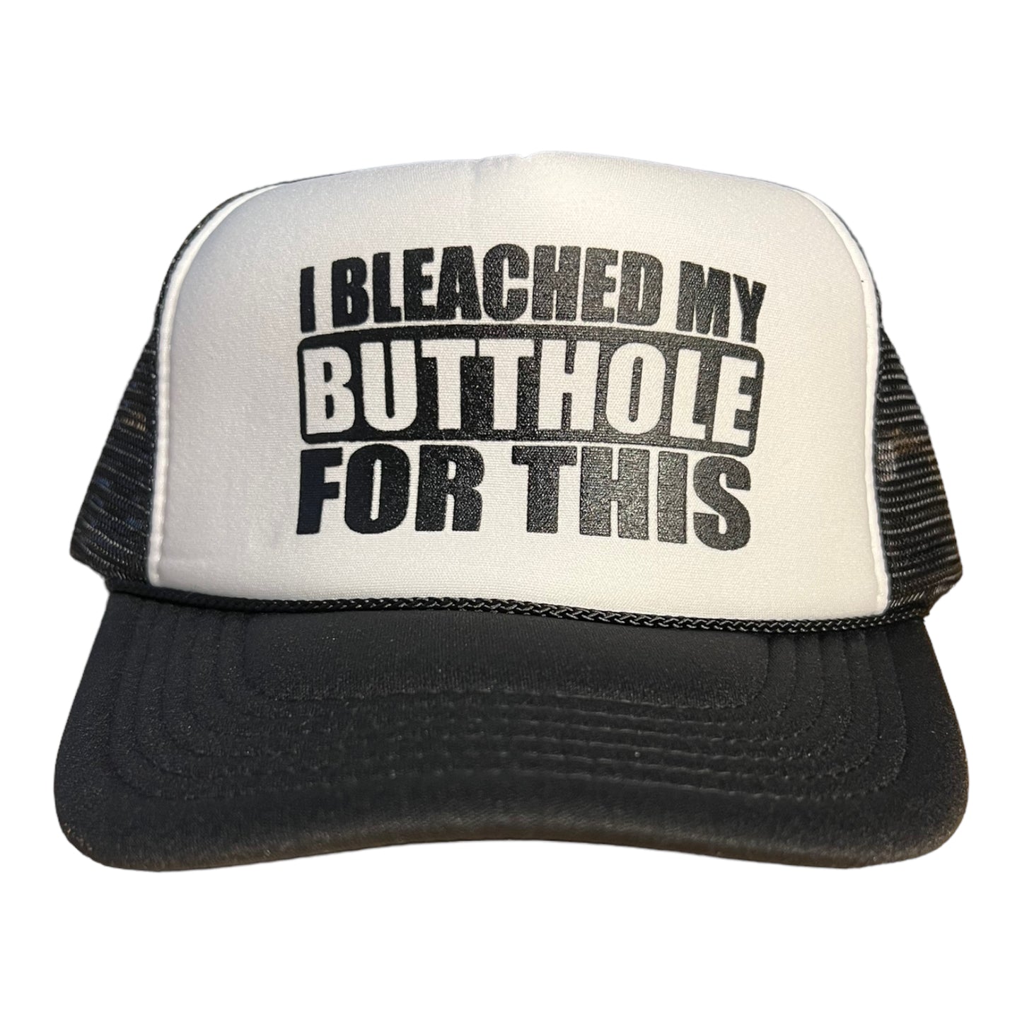 I Bleached My Butthole For This Trucker Hat Funny Trucker Hat Black/White