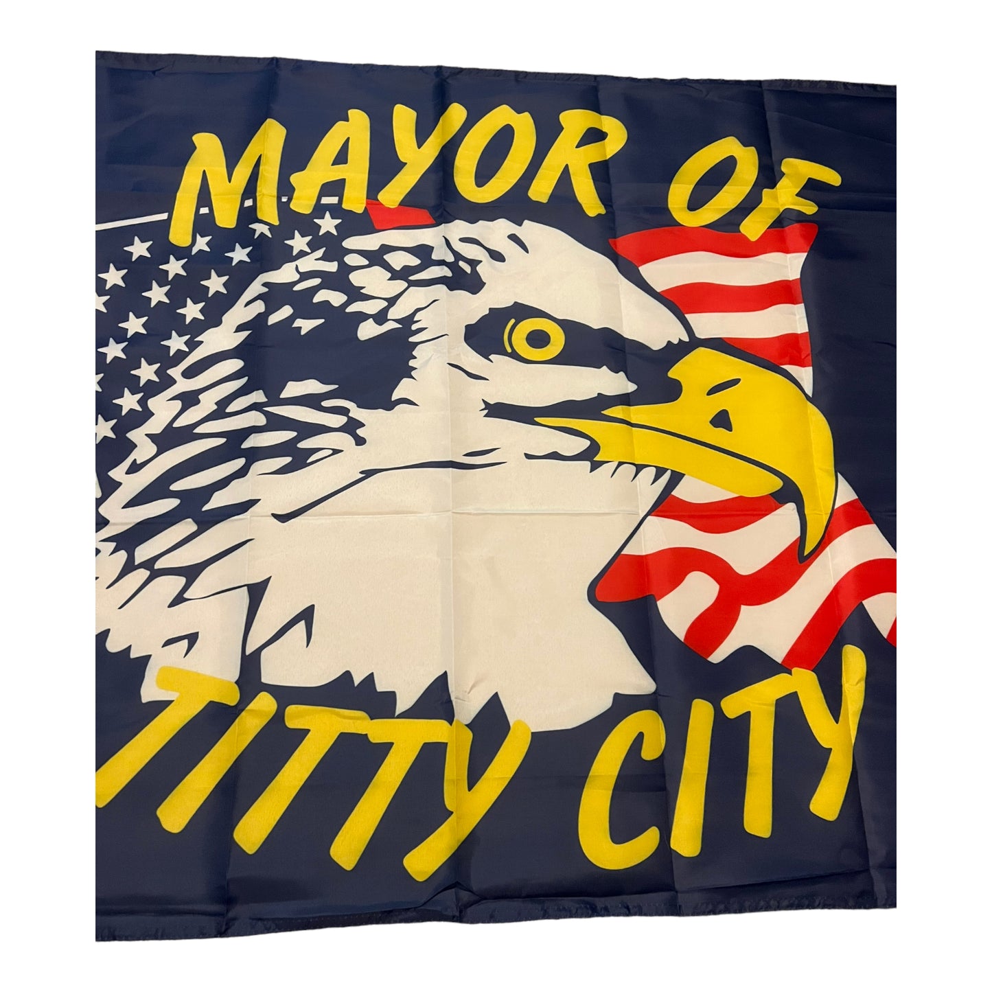 Mayor Of Titty City Bald Eagle Flag 3x5 Wall Decor Banner