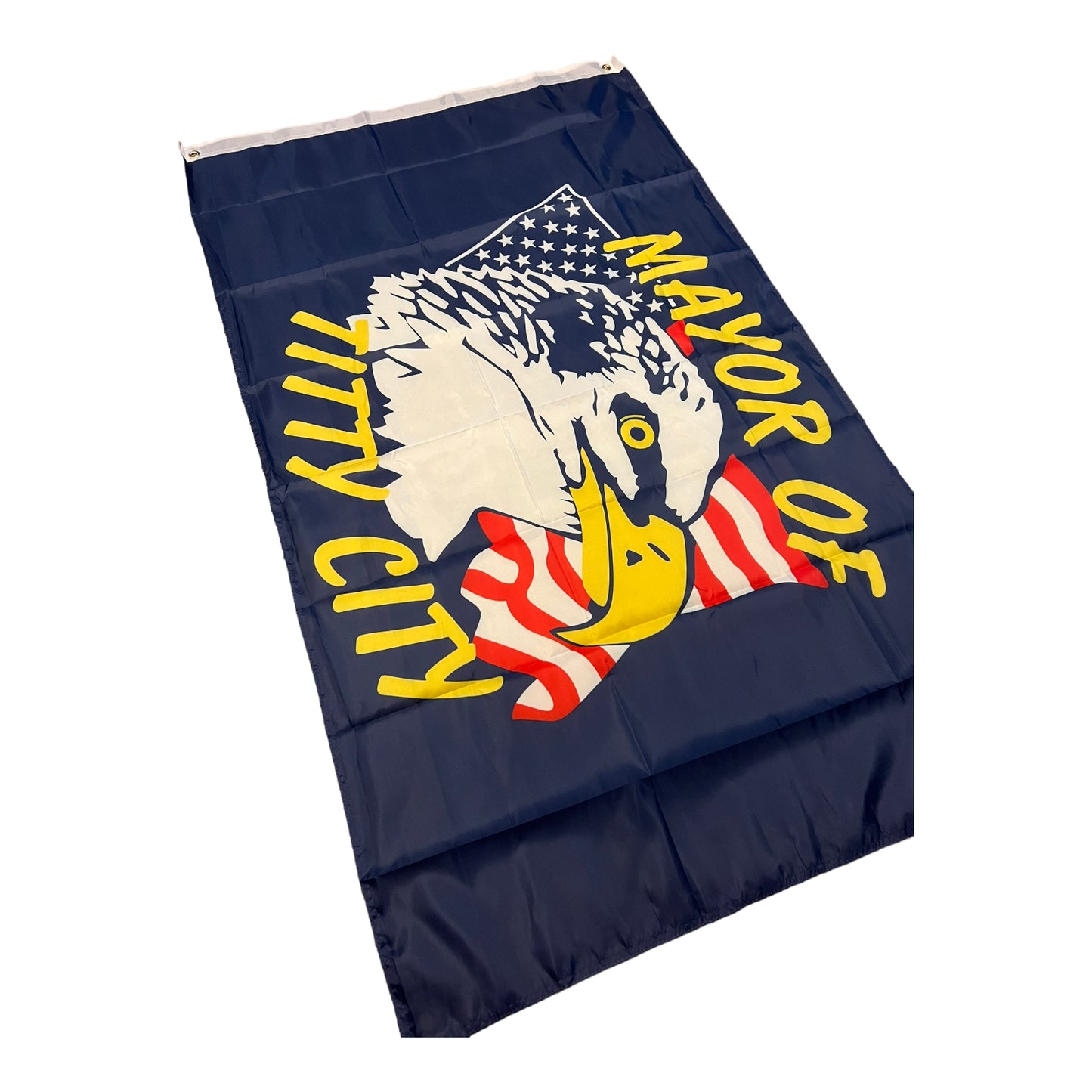 Mayor Of Titty City Bald Eagle Flag 3x5 Wall Decor Banner