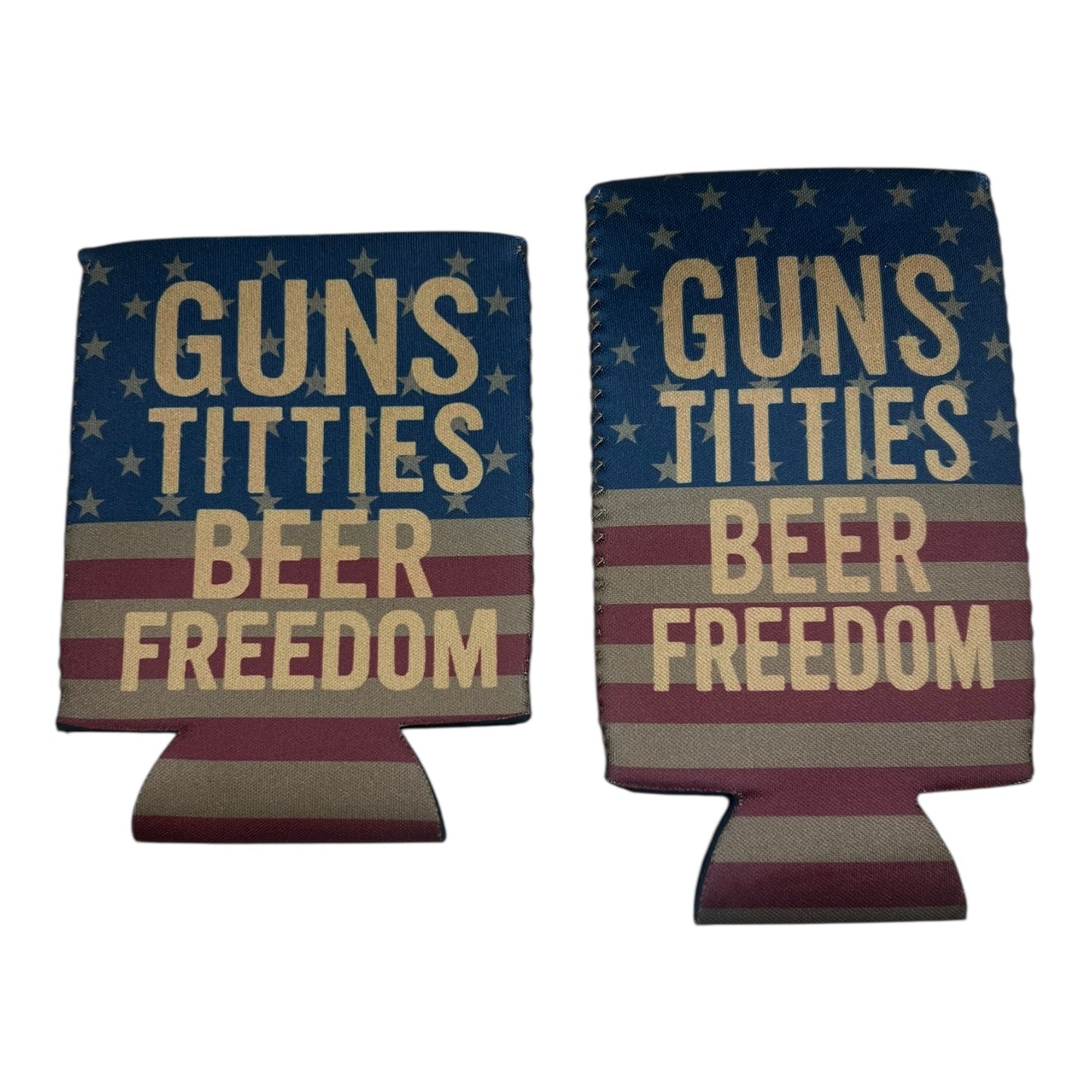 Gun Titties Beer Freedom Can Coolie Funny beer holder