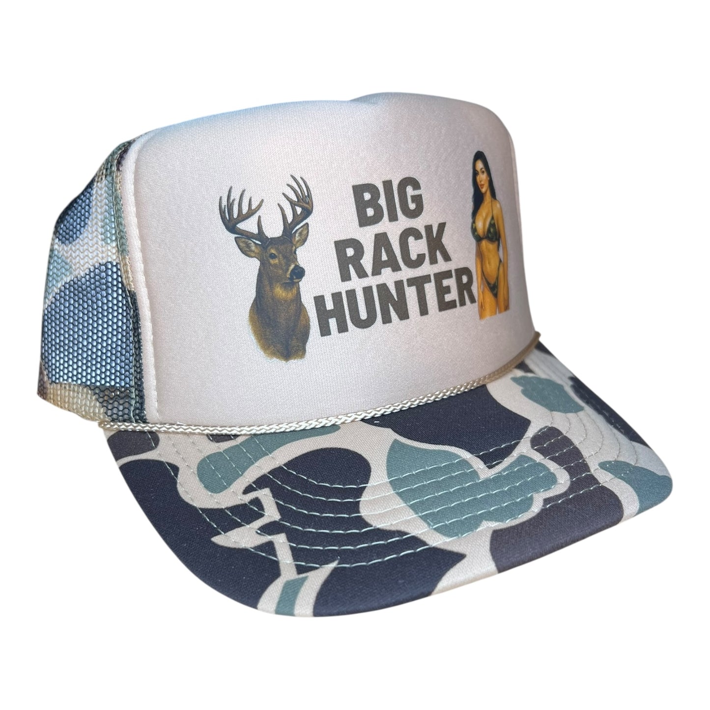 Big Rack Hunter Hat Funny Trucker Hat Camo