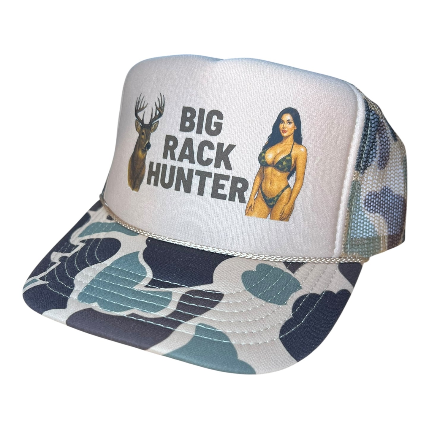 Big Rack Hunter Hat Funny Trucker Hat Camo