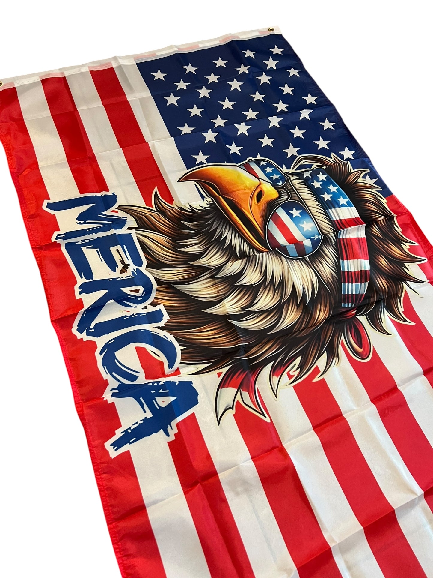 Merica Bald Eagle American Flag 3x5 Wall Decor Banner