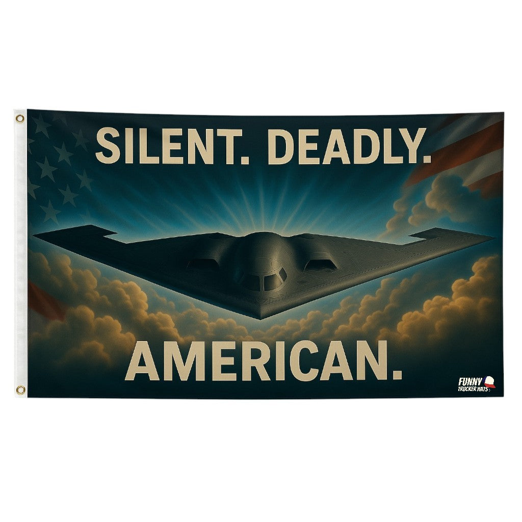 Silent Deadly American B-2 bomber Flag 3x5 Wall Decor Funn wall Banner