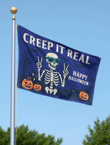 Creep It Real Happy Halloween Flag 3x5 Wall Decor Funn wall Banner (Copy)