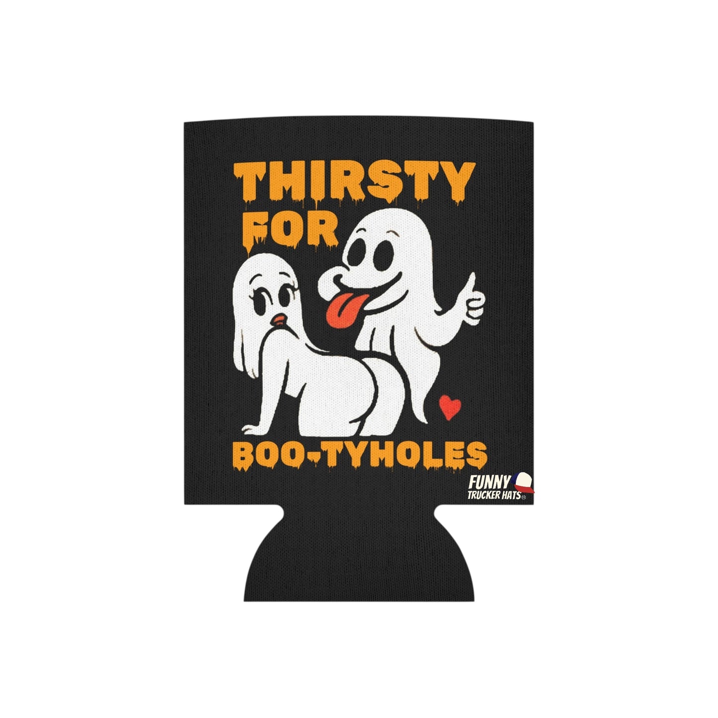 Thirsty For Boo-tyholes Halloween Ghost Beer Sleeve Coolie