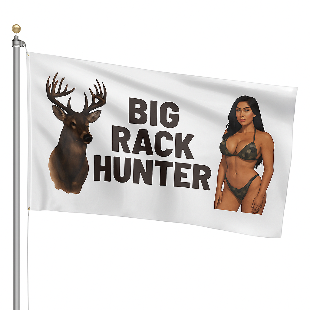 Big Rack Hunter 3x5 Wall Decor Banner Hunting Flag