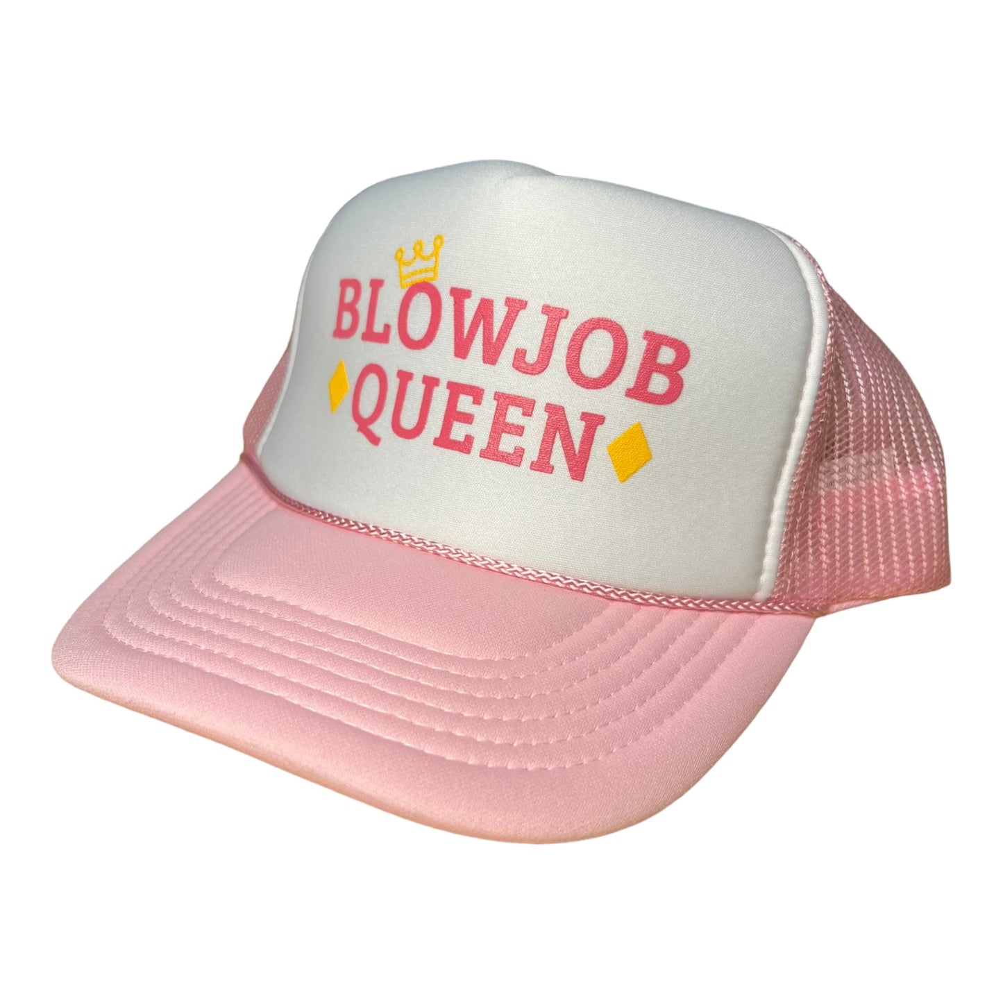 Blowjob Queen Trucker Hat Funny Trucker Hat Pink/White