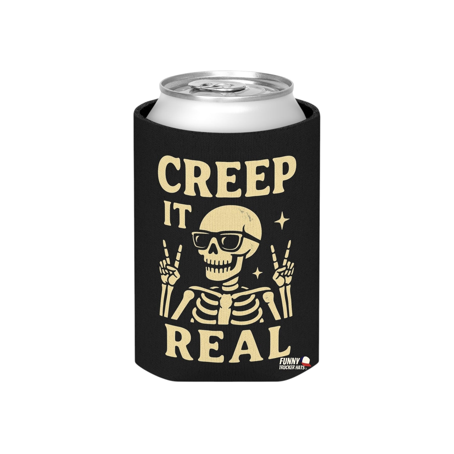 Creep It Real Skeleton Halloween Ghost Beer Sleeve Coolie
