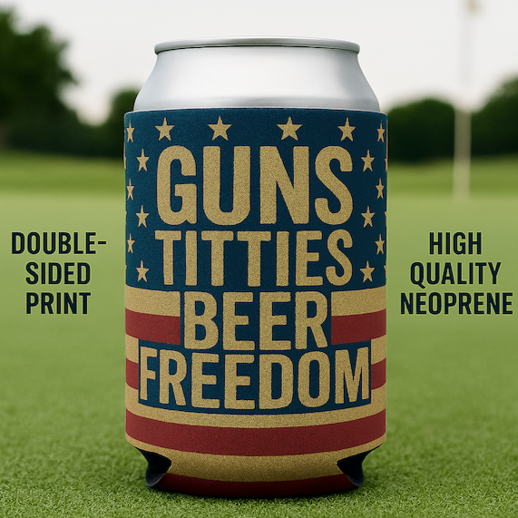 Gun Titties Beer Freedom Can Coolie Funny beer holder