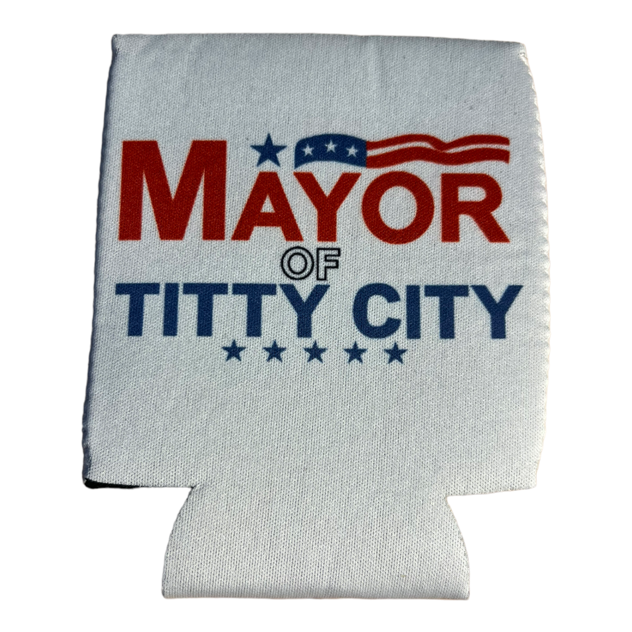 Mayor Of Titty City Funny Beer Can Cooler Holder Sleeve