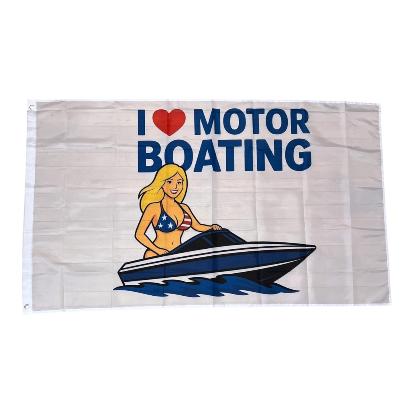 I Love Motor Boating Flag 3x5 Wall Decor Funn wall Banner