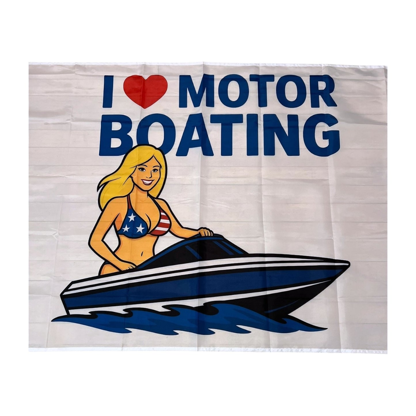 I Love Motor Boating Flag 3x5 Wall Decor Funn wall Banner