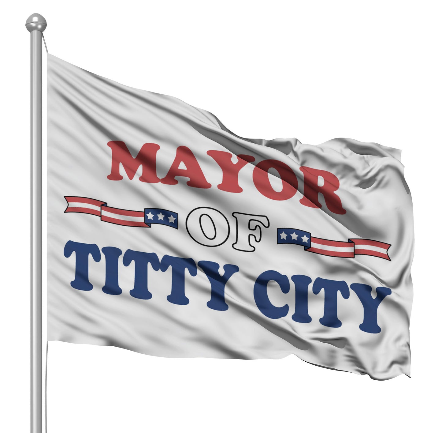Mayor Of Titty City Flag 3x5 Wall Decor Banner Red/White/Blue #2
