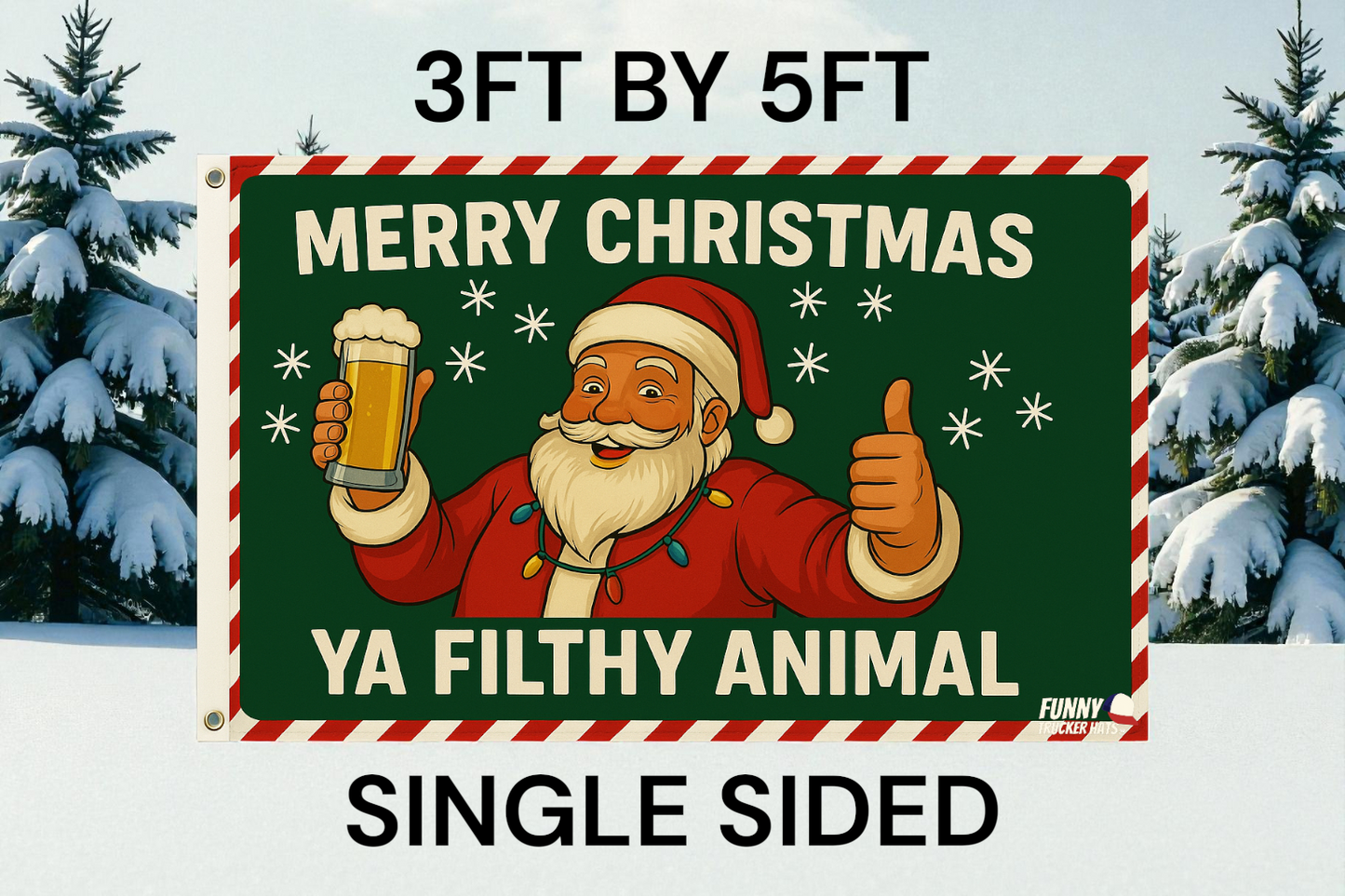 Merry Christmas Ya Filthy Animal Funny Flag 3x5 Wall Decor wall Banner
