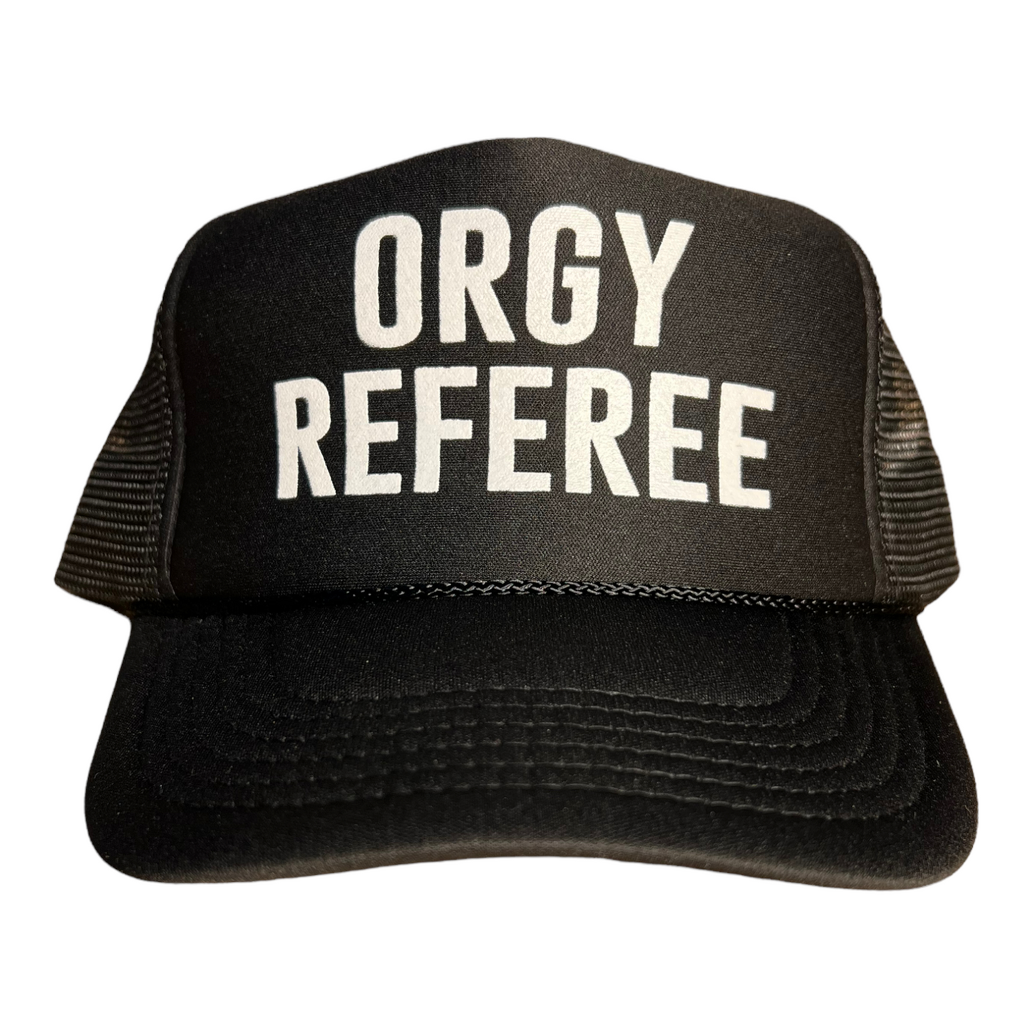 Orgy Referee Trucker Hat Funny Trucker Hat Black