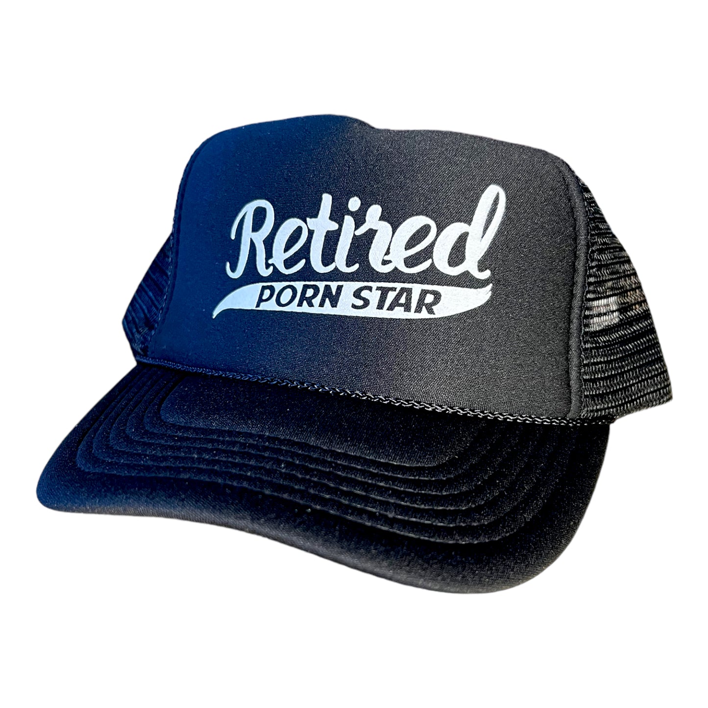 Retired Porn Star Trucker Hat Funny Trucker Hat Black.