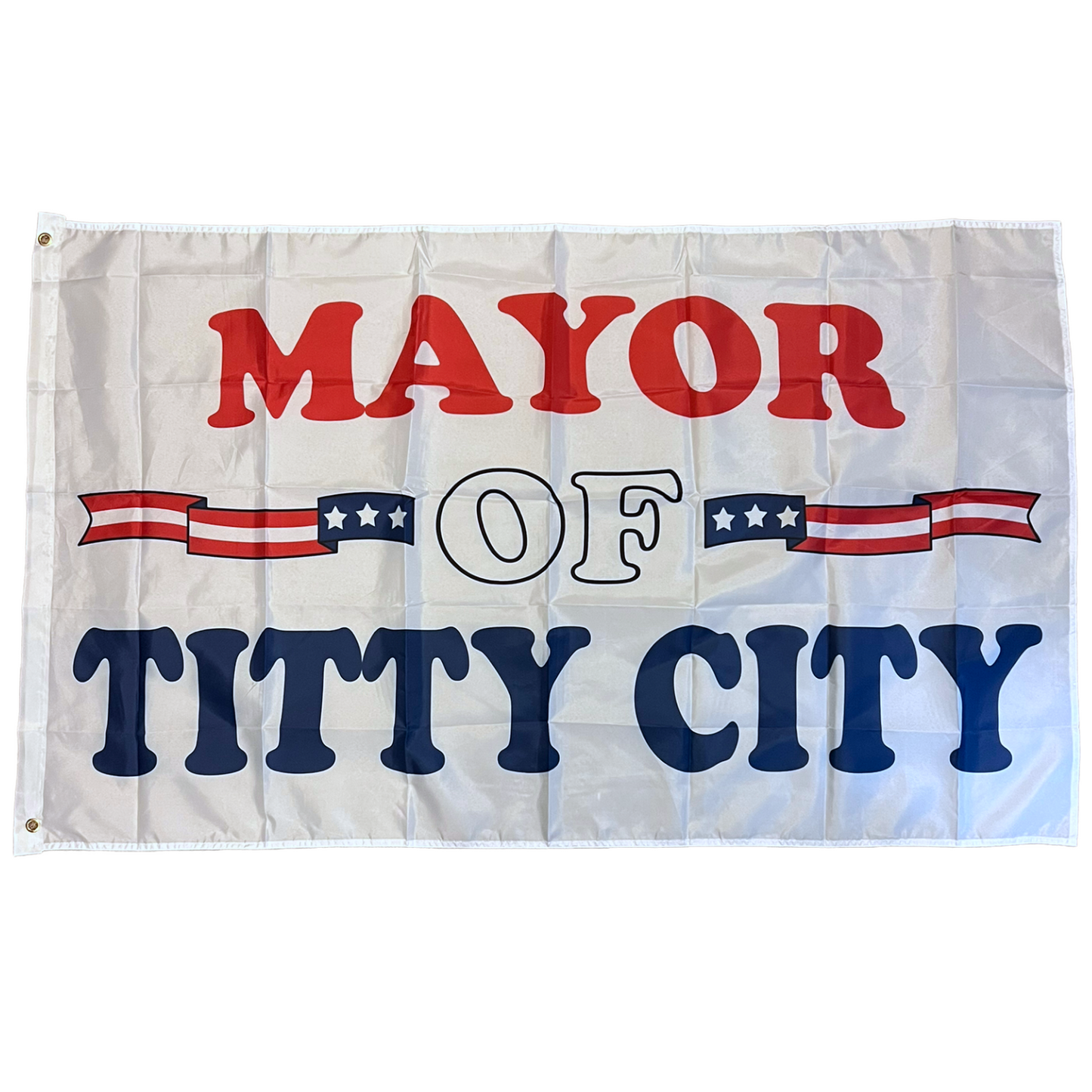 Mayor Of Titty City Flag 3x5 Wall Decor Banner Red/White/Blue #2