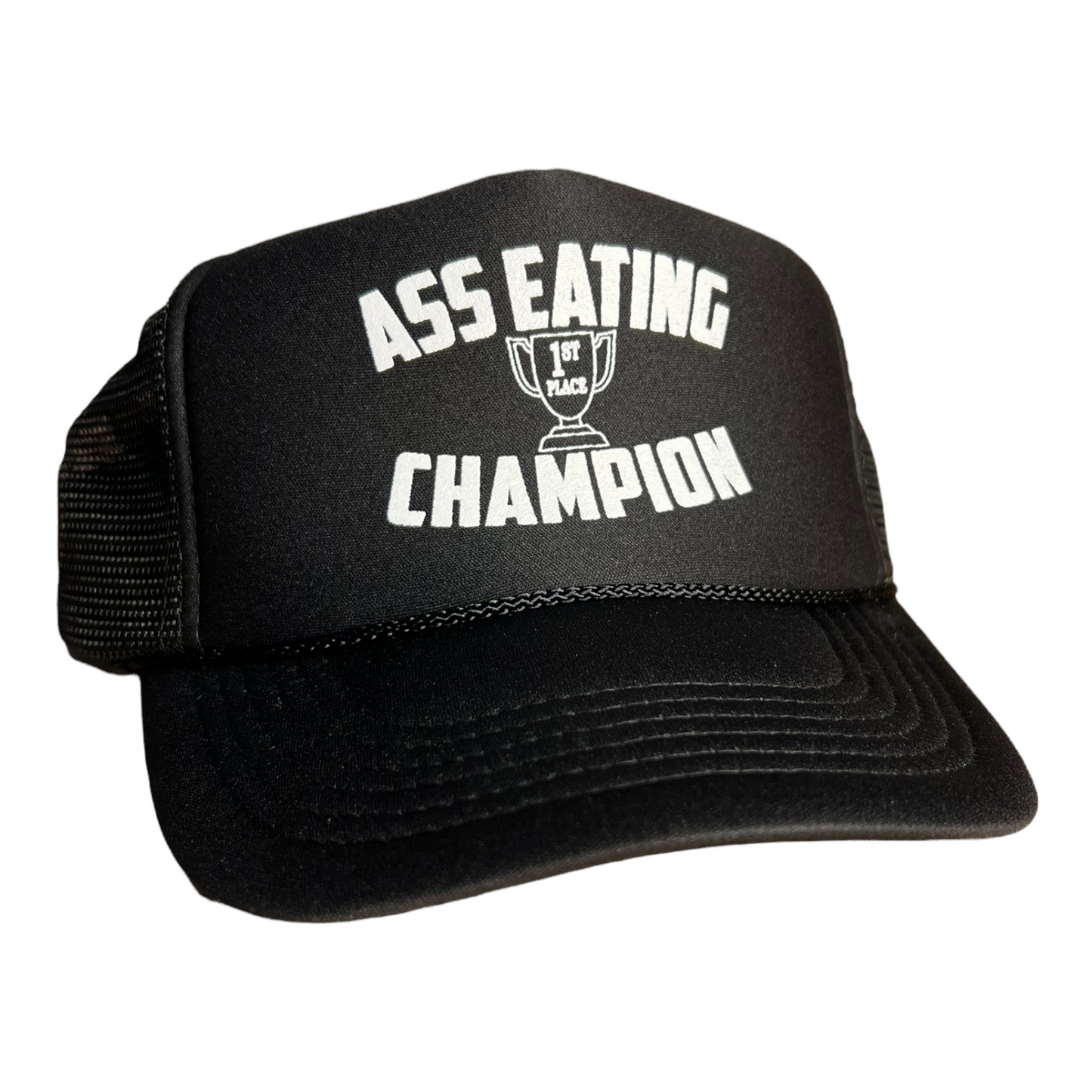 Ass Eating Champion Trucker Hat Funny Trucker Hat Black