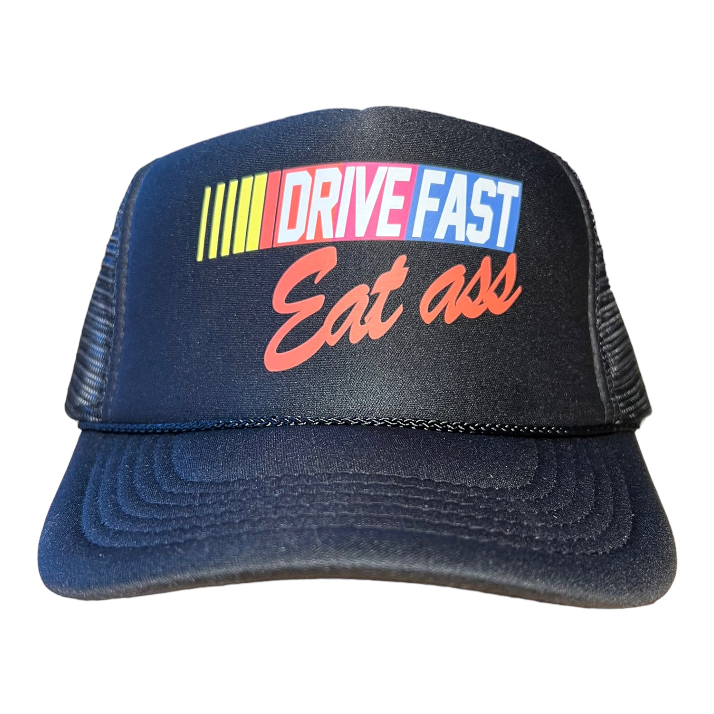 Drive Fast Eat Ass Trucker Hat Funny Trucker Hat Black