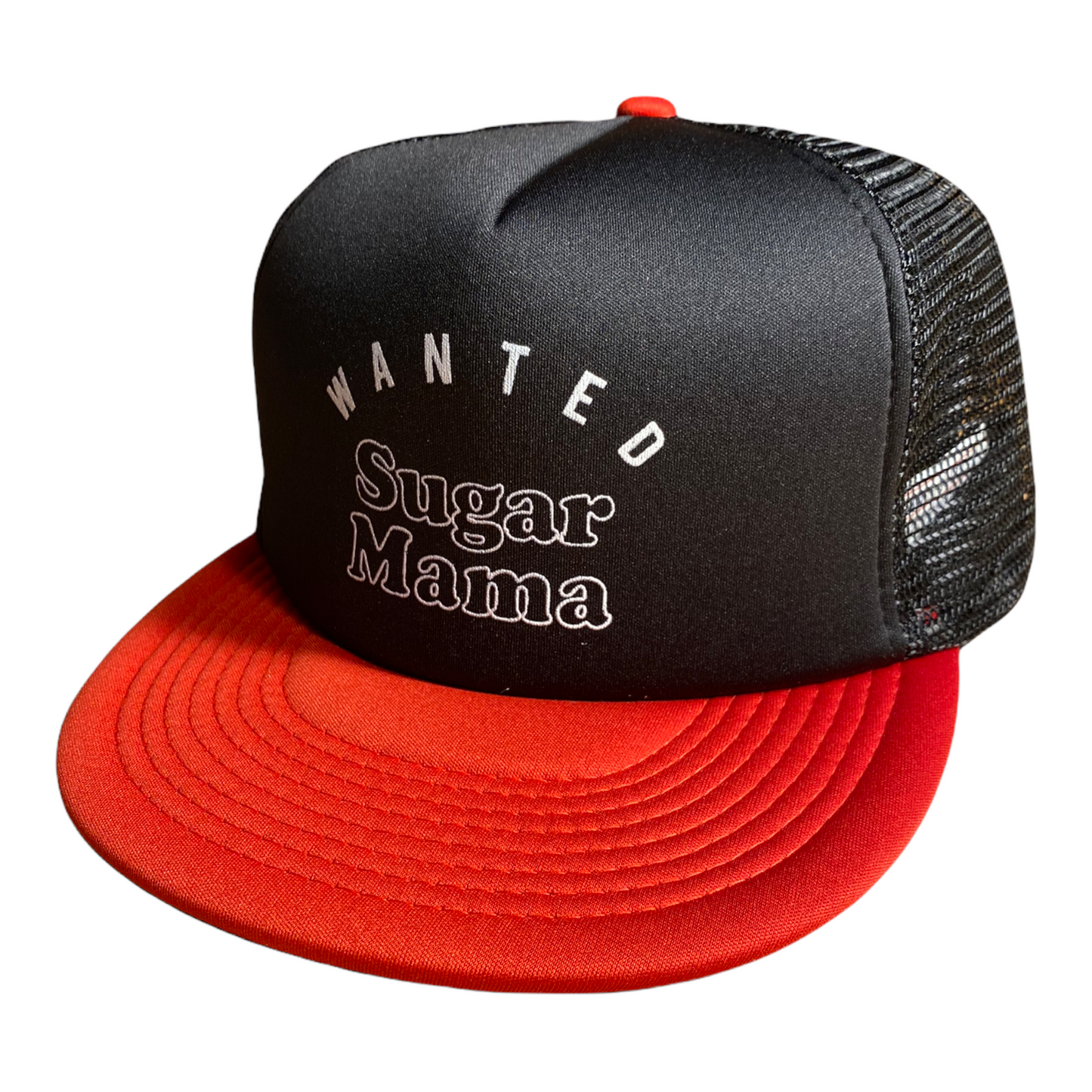 Sugar Mama Wanted Hat Trucker Hat Funny Trucker Hat Red/Black