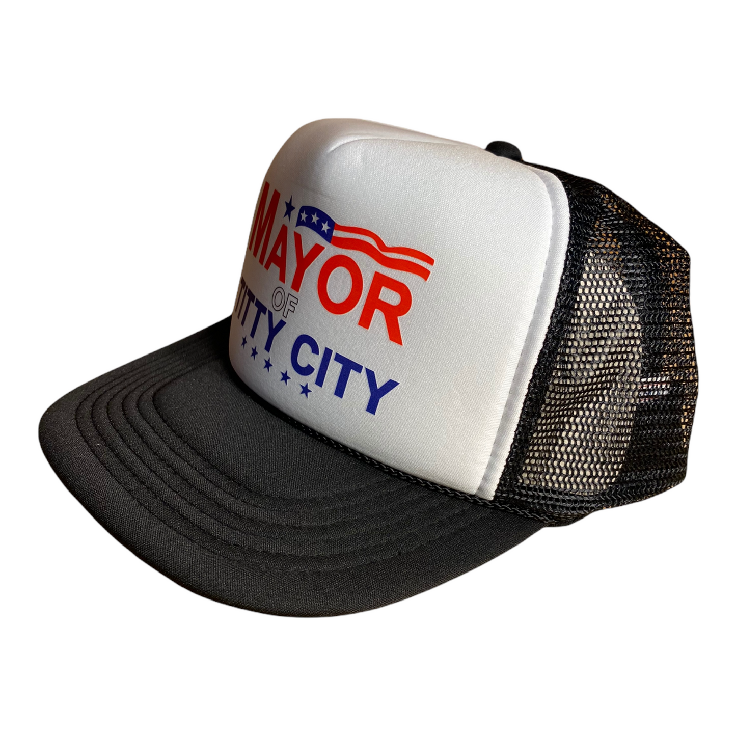 Mayor Of Titty City Trucker Hat Funny Trucker Hat Black/White