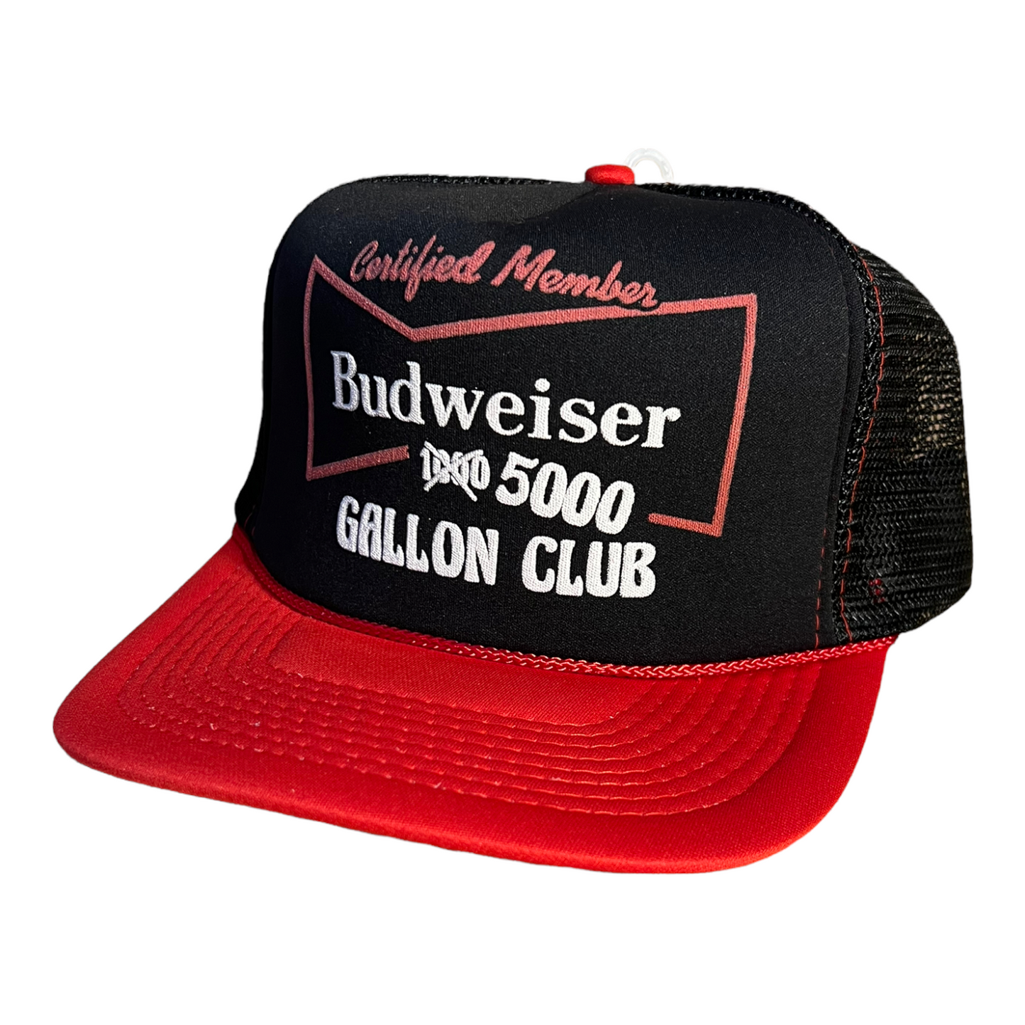 Vintage Budweiser 5000 Gallon Club Certified Member Trucker Hat Funny Hat