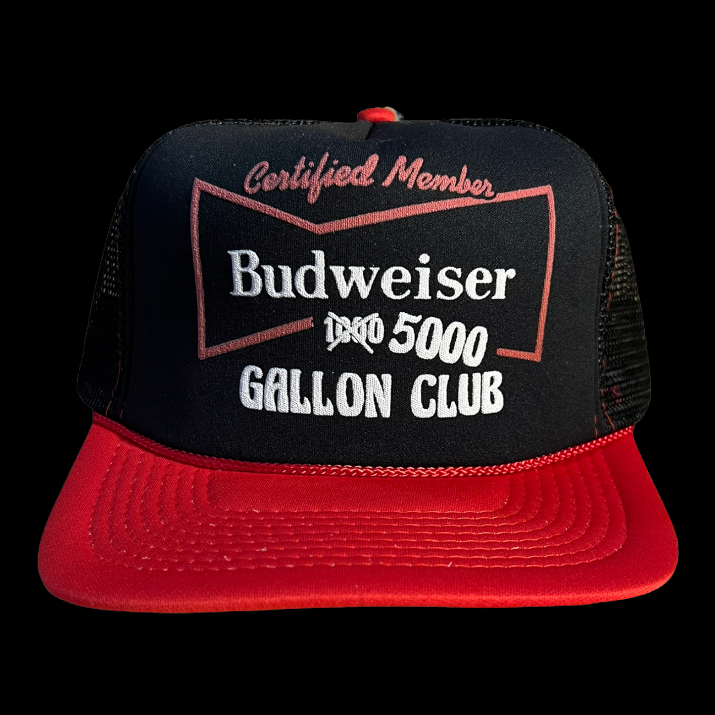 Vintage Budweiser 5000 Gallon Club Certified Member Trucker Hat Funny Hat
