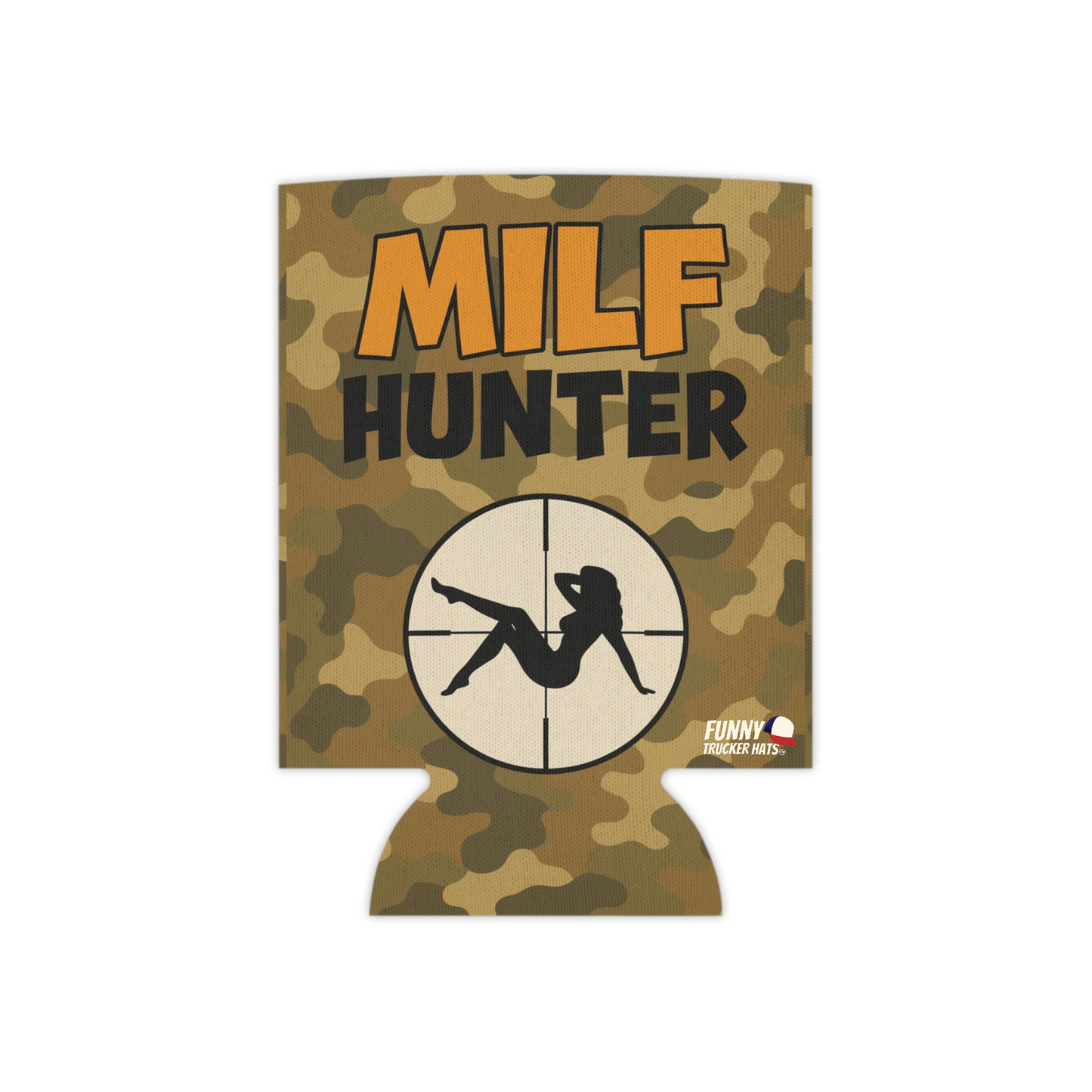 MILF HUNTER Beer Can Cooler Holder Sleeve Camouflage/Camo