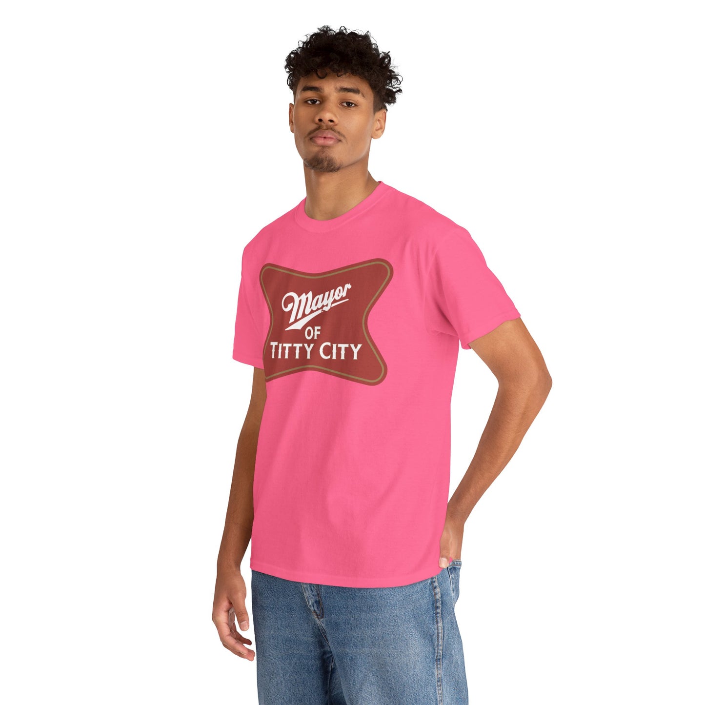 Mayor Of Titty City Beer Logo Funny T-Shirt