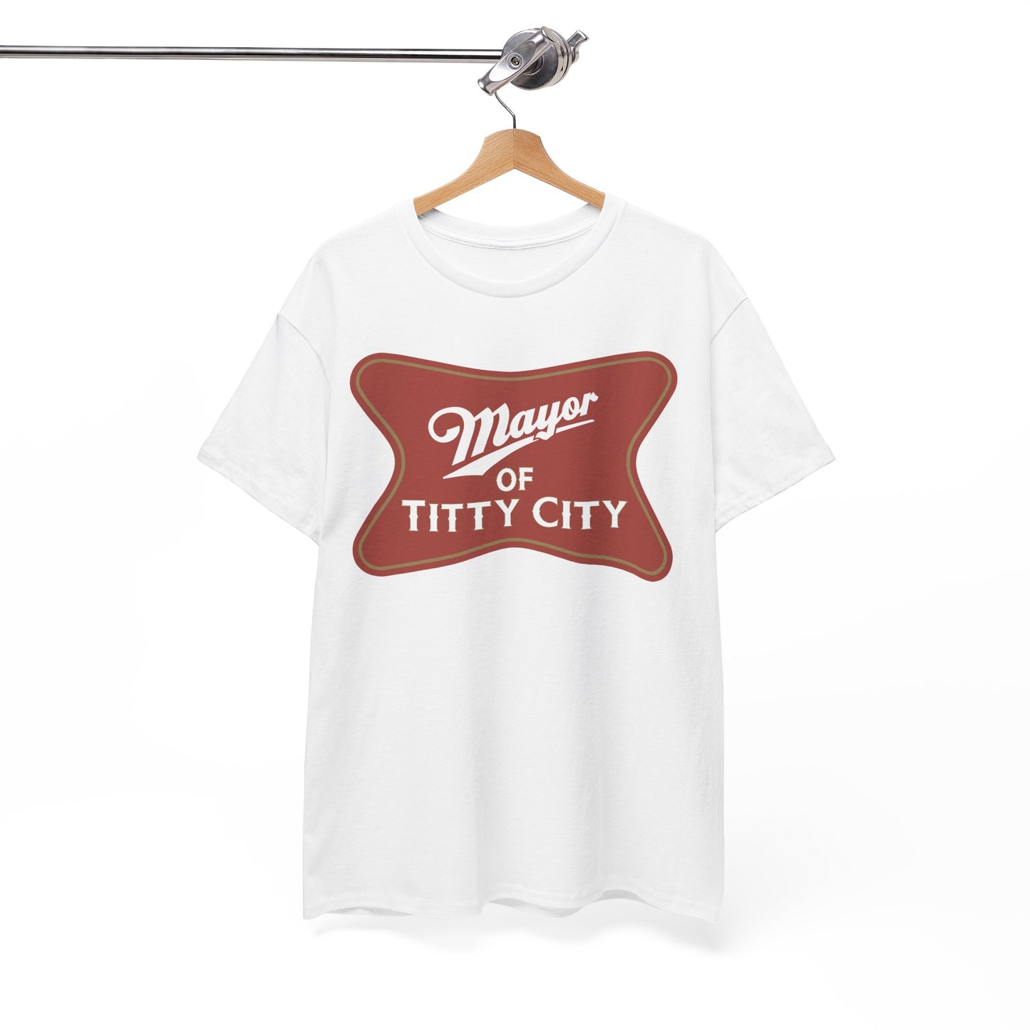 Mayor Of Titty City Beer Logo Funny T-Shirt