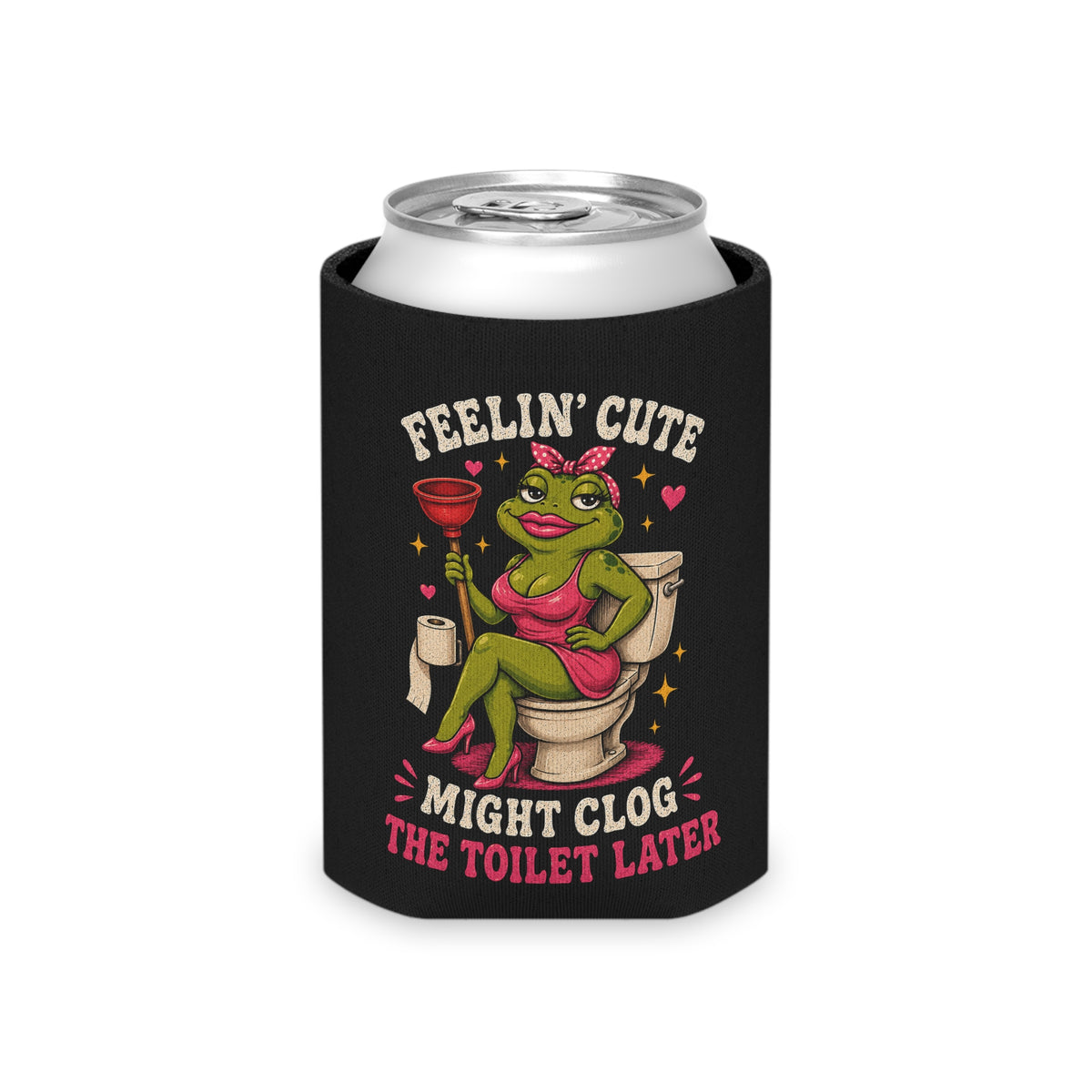 Feelin’ Cute Frog Can Cooler
