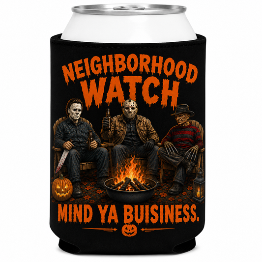 Neighborhood Watch Halloween Can Cooler