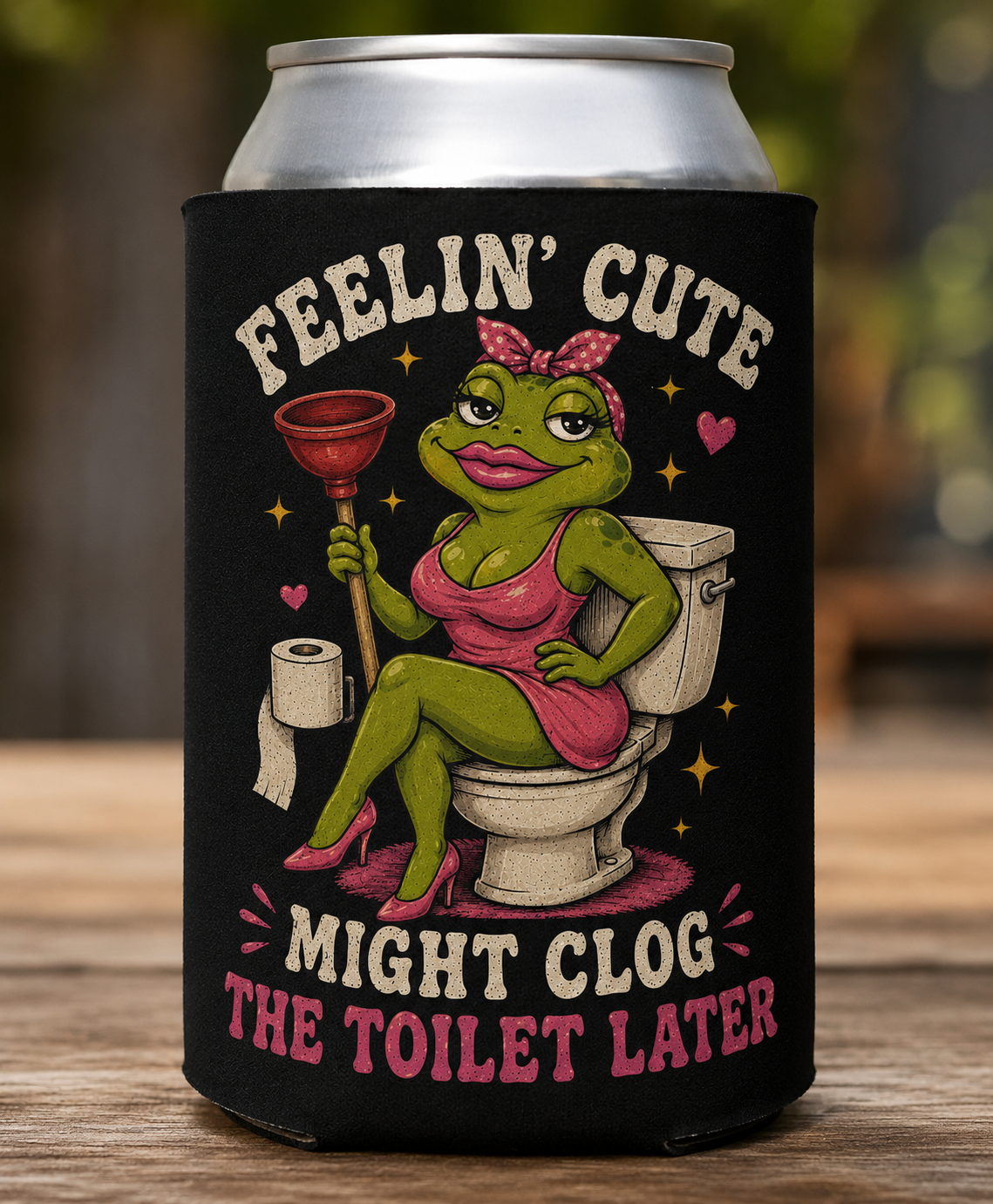 Feelin’ Cute Frog Can Cooler